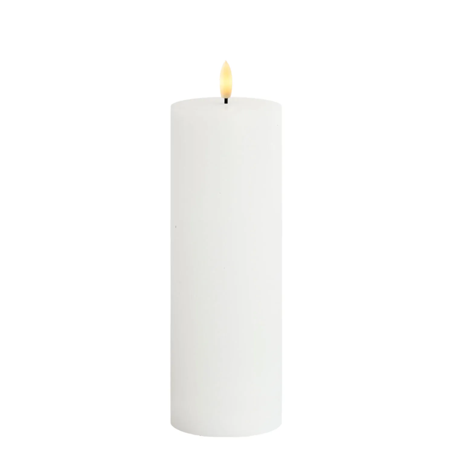 Sille Rechargeable Pillar Candle, Ø7.5 x 25cm, White