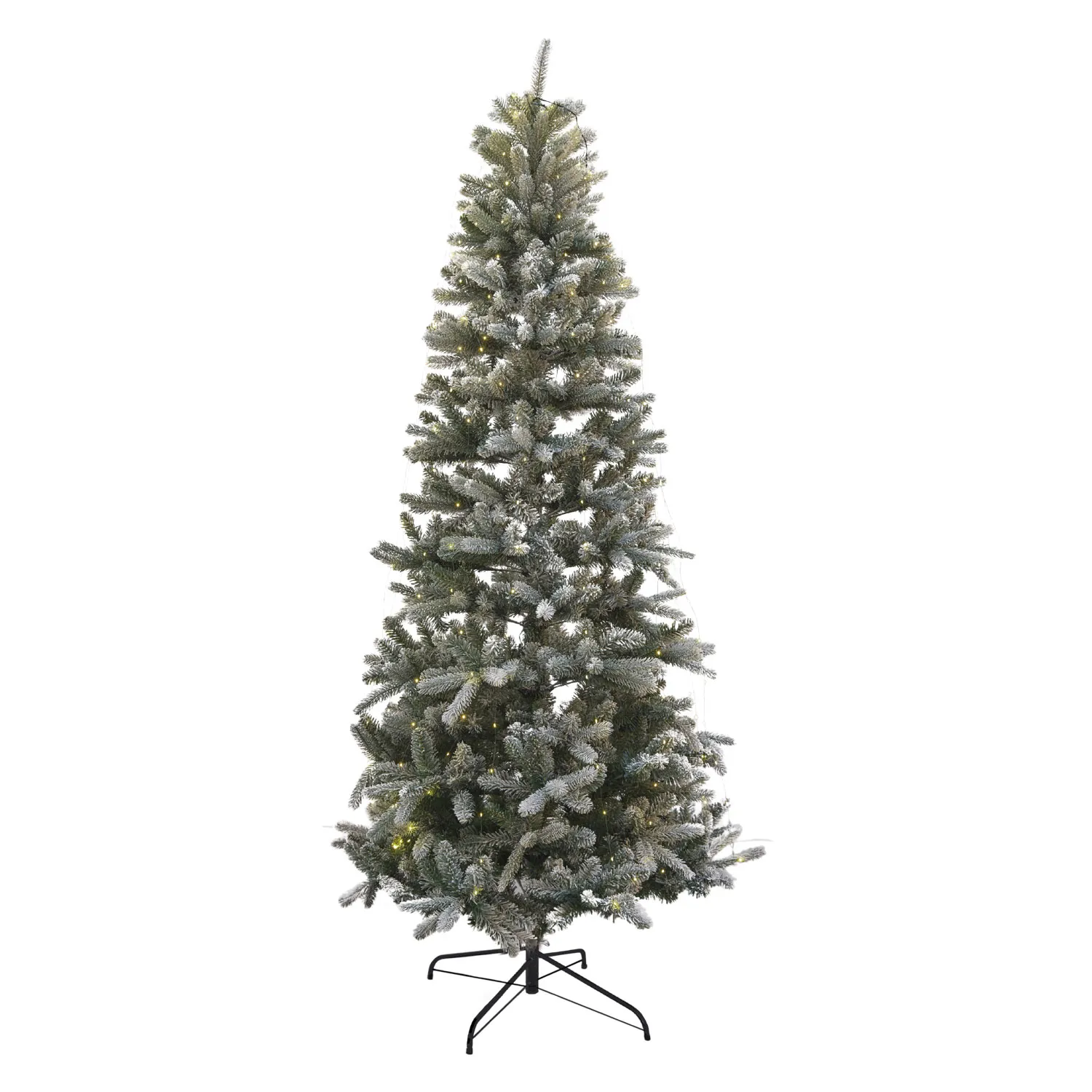 Elias Juletræ 2,4 m, Grøn/Sne - 312 LED