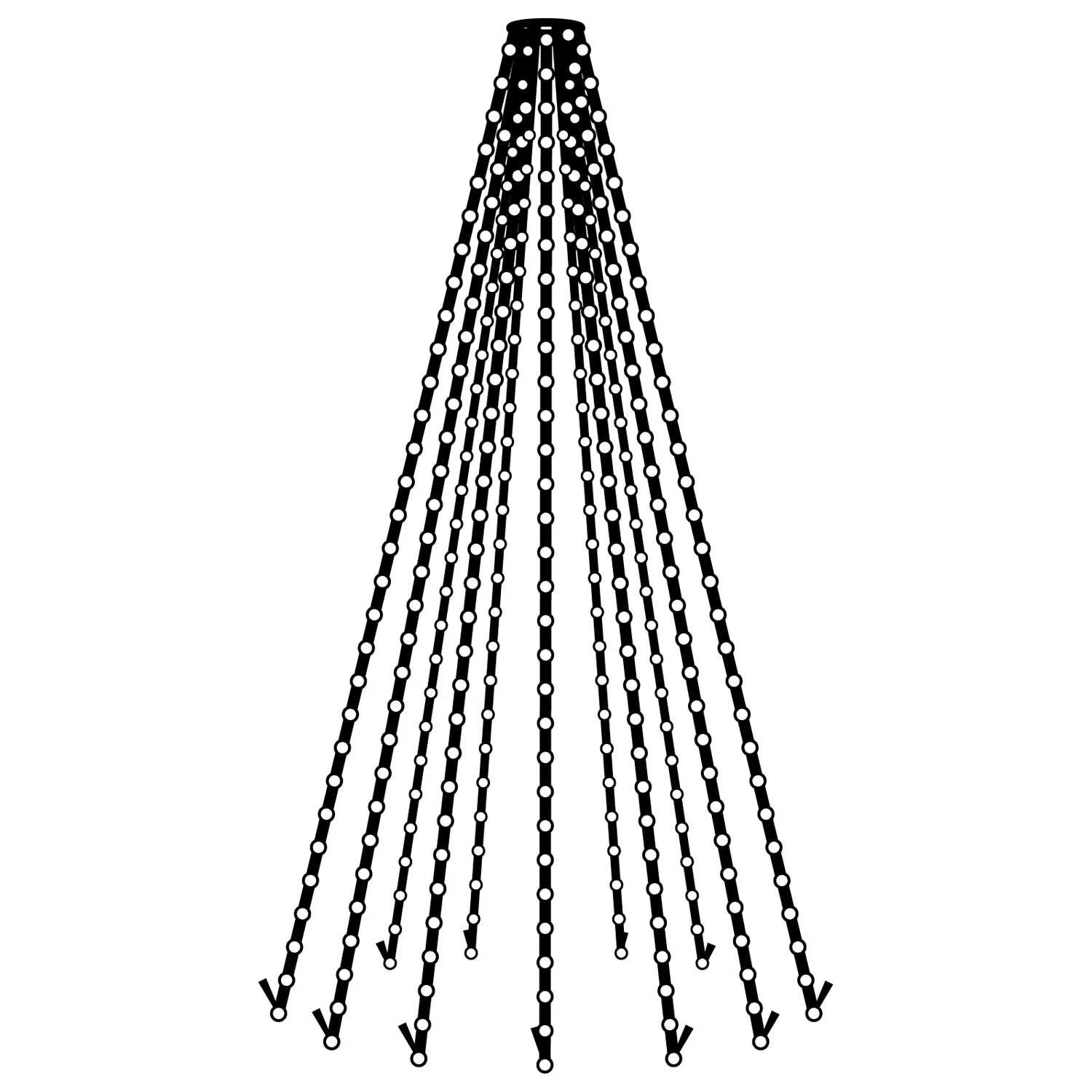 Tech-Line Flagstangslyskæde 10,35 m, 1518 LED