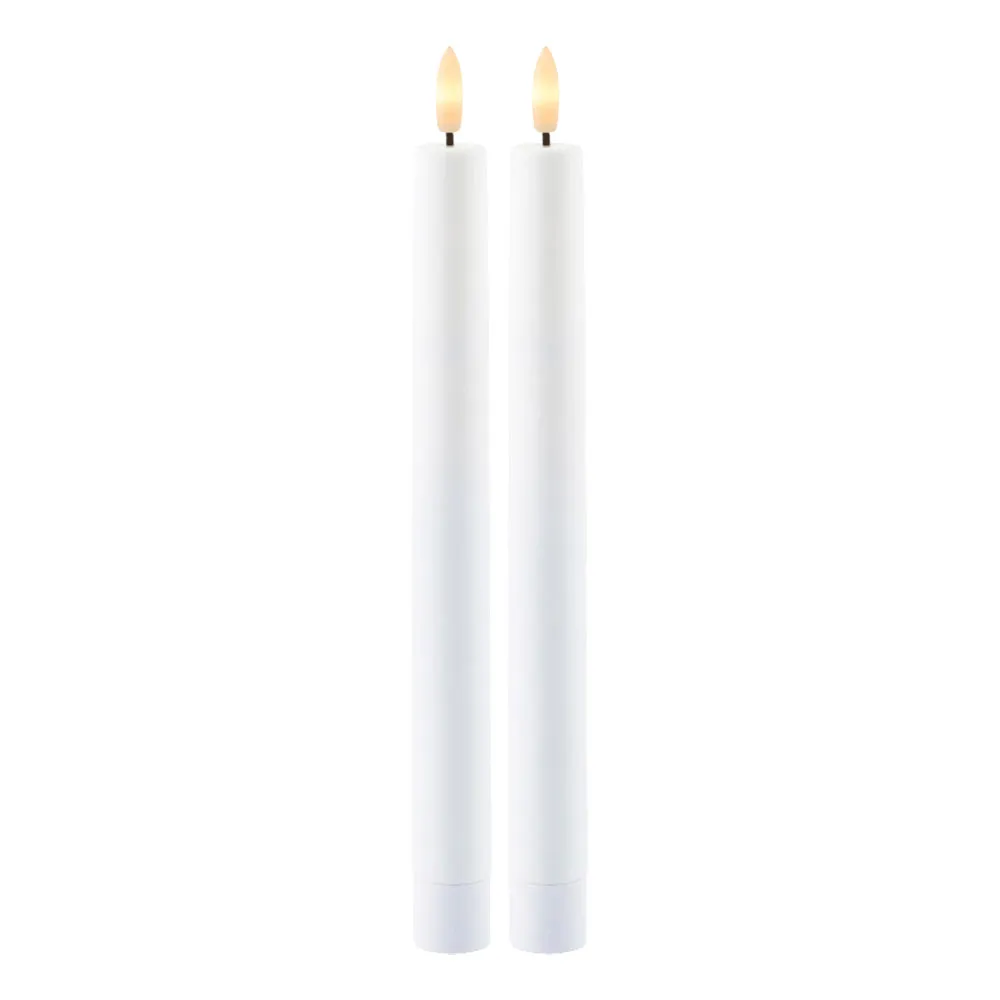 Sille Genopladelig Kronelys 2-pak Ø2 x 25 cm, Hvid