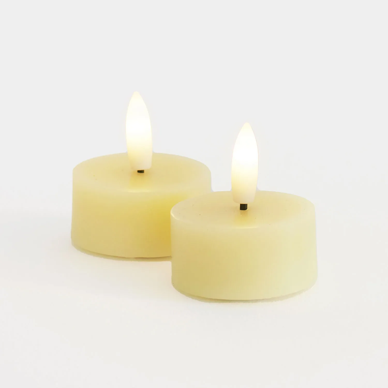 Sille Tealight 2 pcs, Ø4.5 x 2.2cm, Pale Yellow