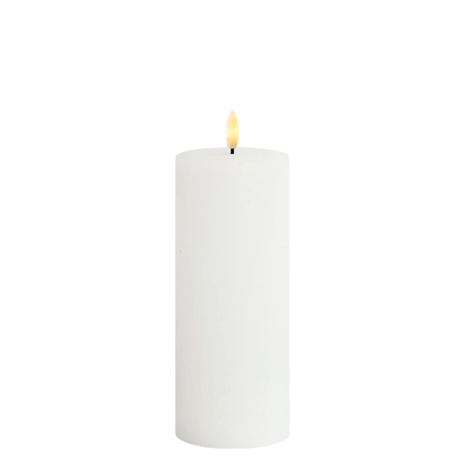 Sille Rechargeable Pillar Candle Ø7.5 x 20cm, White