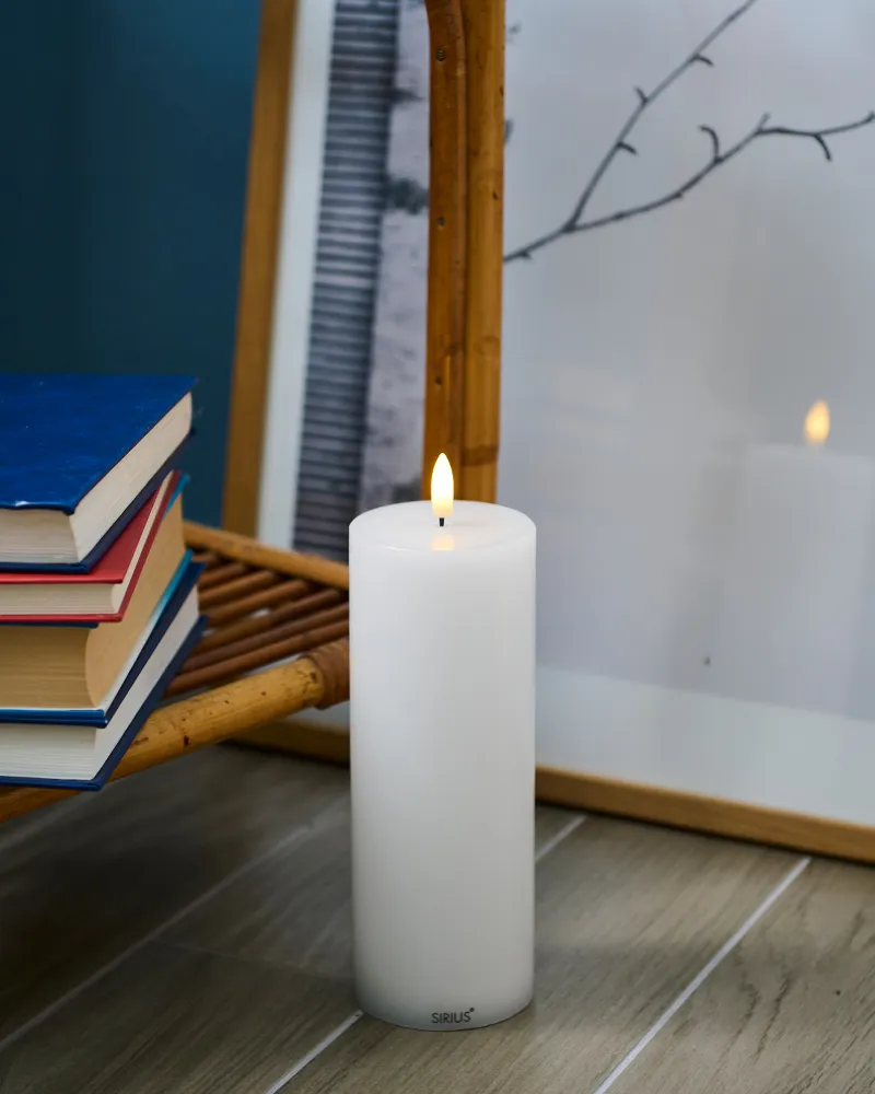 Sille Pillar Ø7.5 x 20cm, White