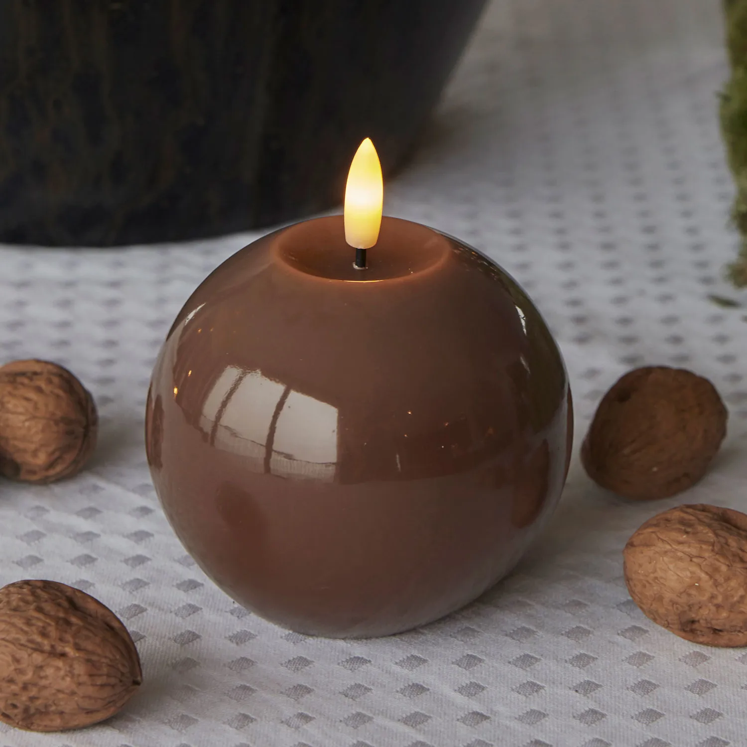Sille Lacquer Ball - Ø10 x 9cm, Toffee