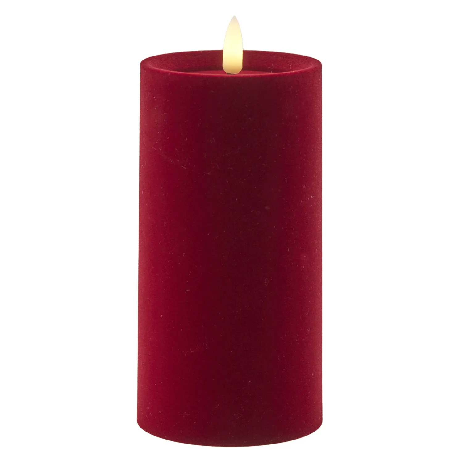 Sille Velvet Pillar - Ø7.5 x 15cm, Cherry