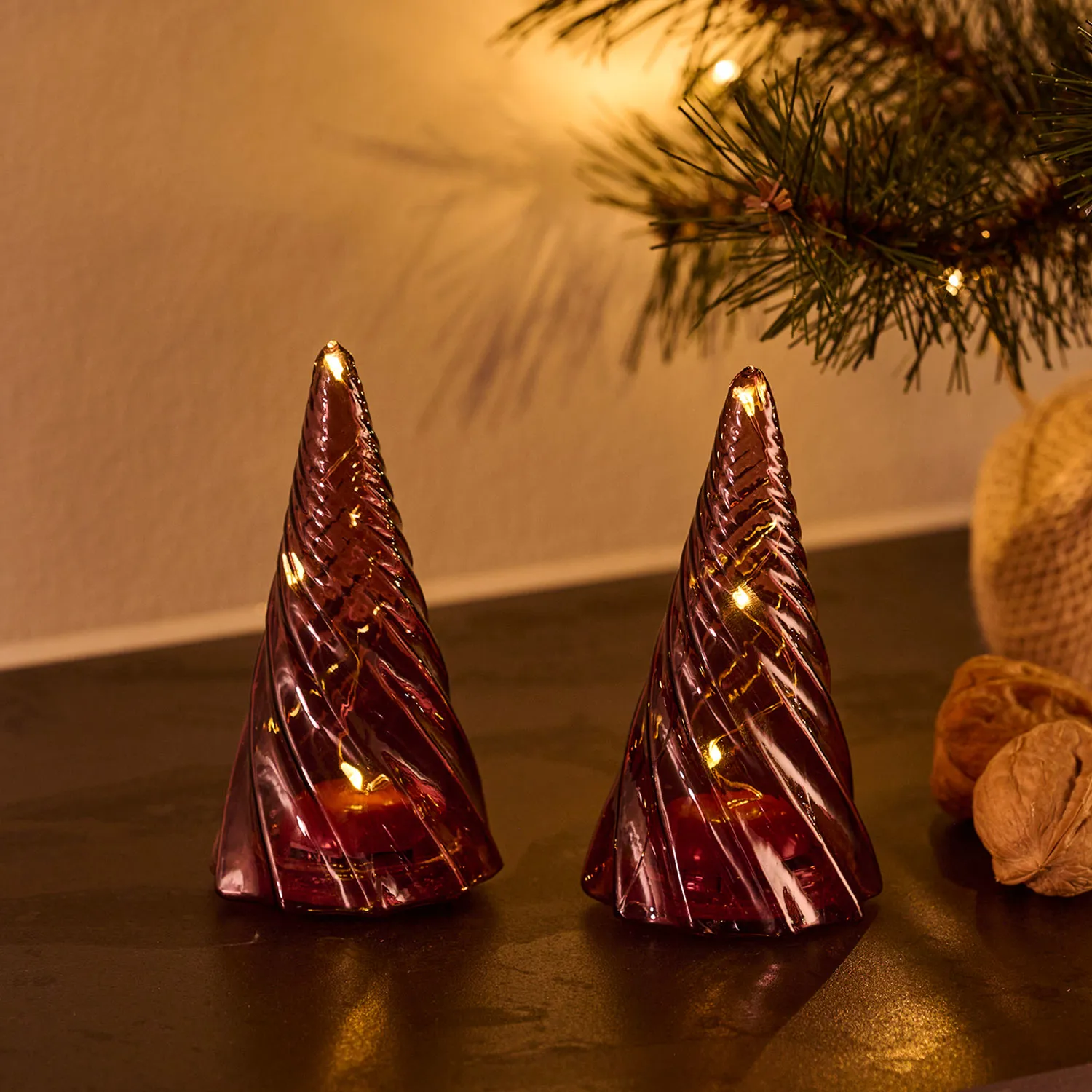 Vilma Tree 2 pcs - 11cm, Bordeaux