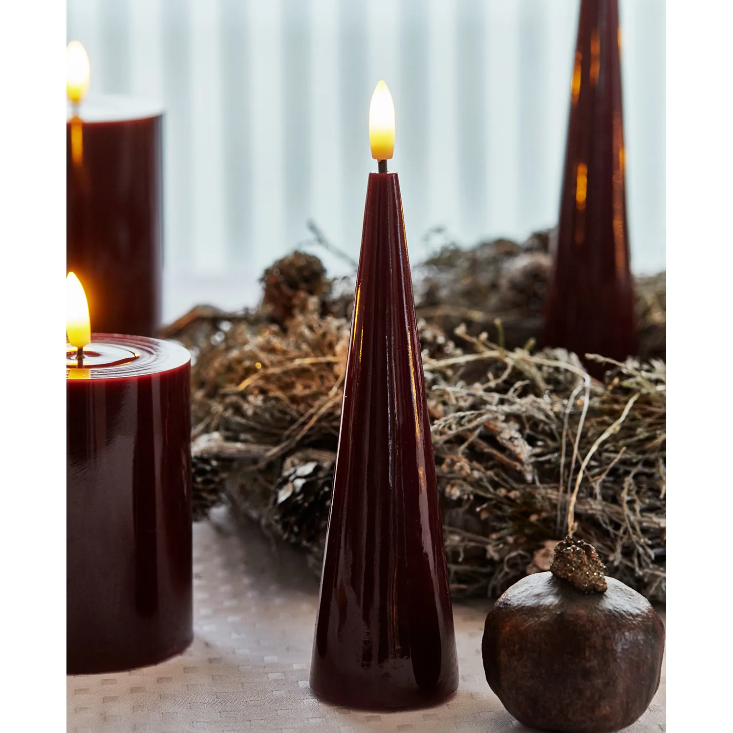 Sille Lacquer Cone - Ø4.8 x 17cm, Bordeaux