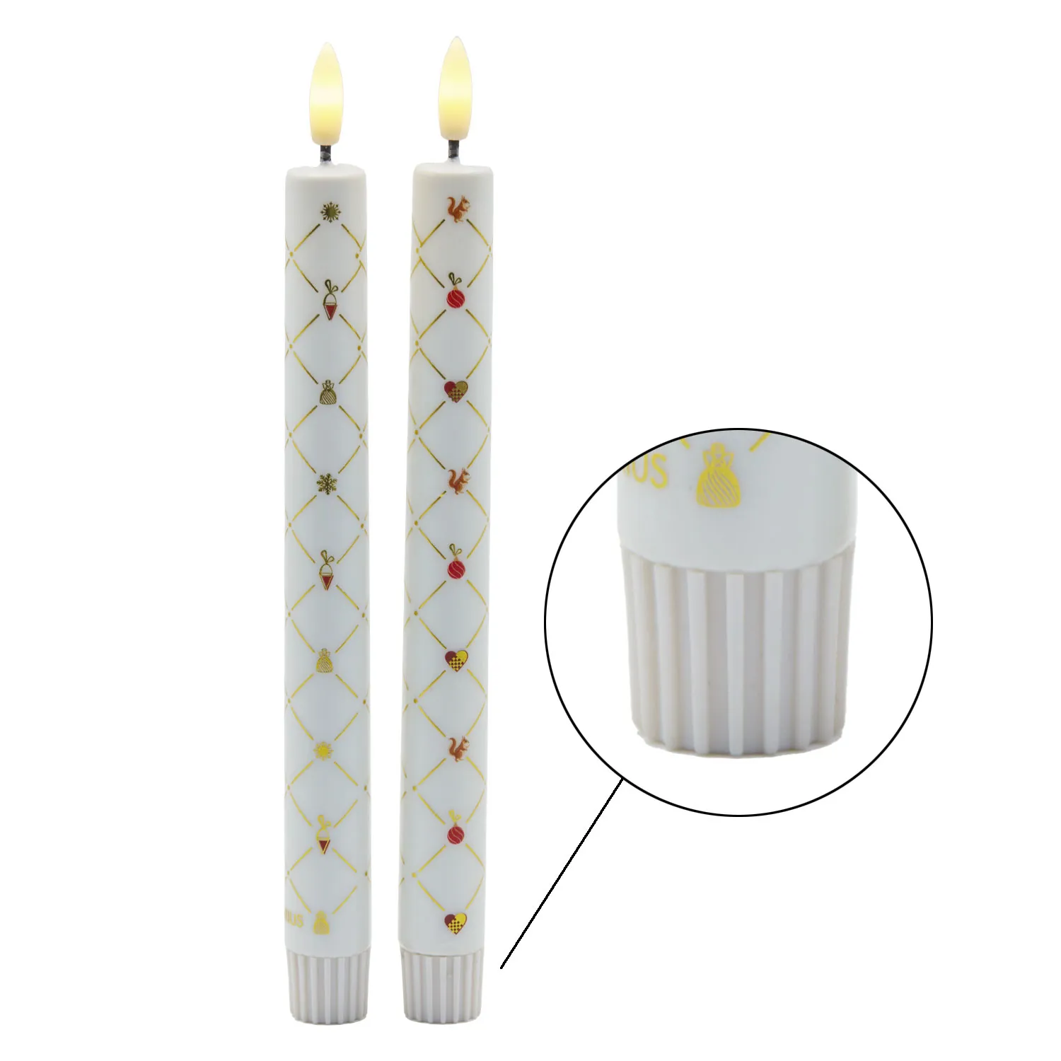 Elvira Taper 2 pcs - 22cm, White