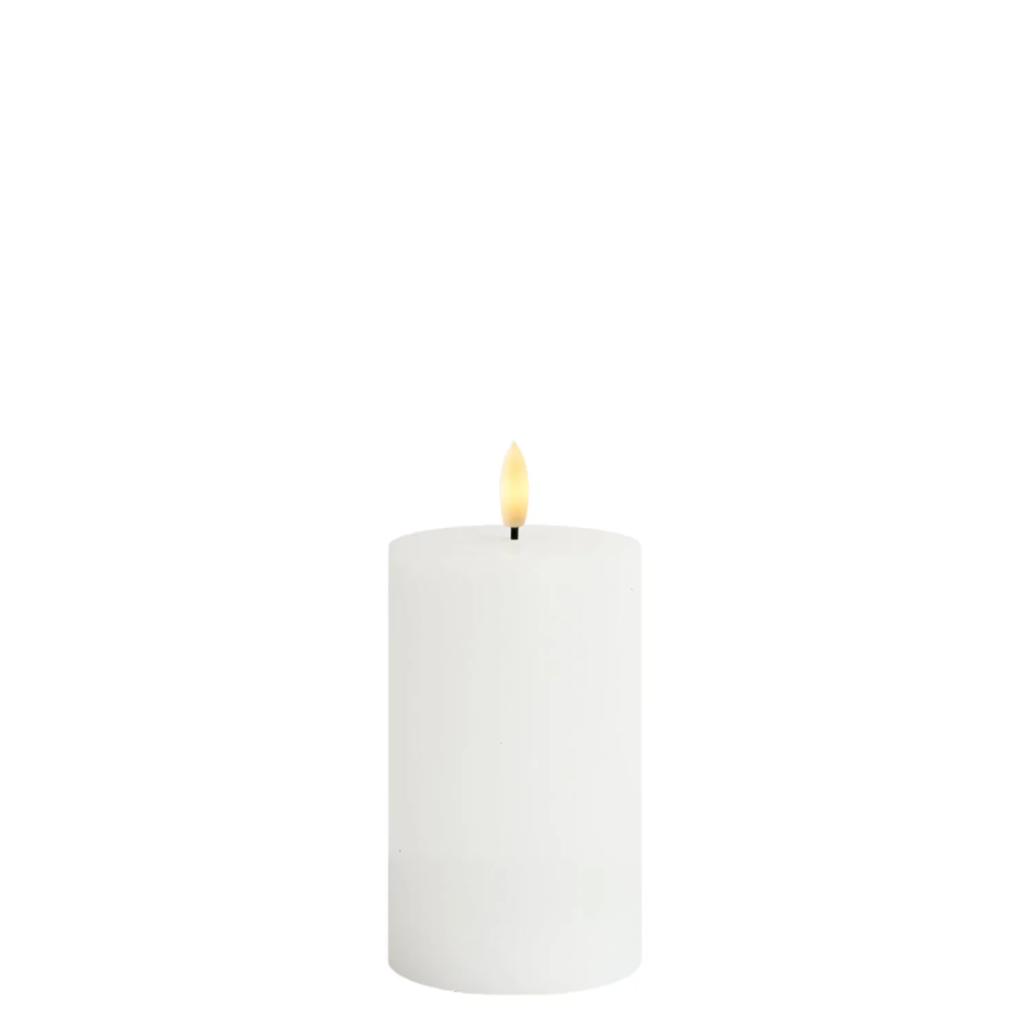 Sille Rechargeable Pillar Candle, Ø7.5 x 12.5cm, White
