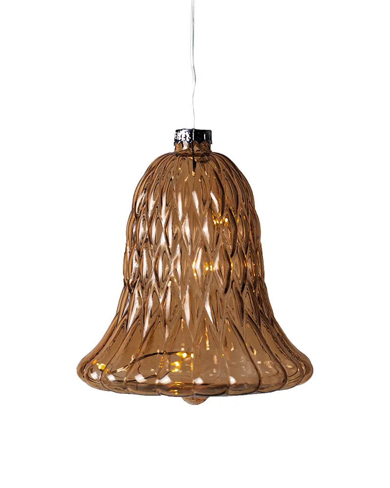 Luna Klokke med 5 LED, H 10 cm, Mørk Eg