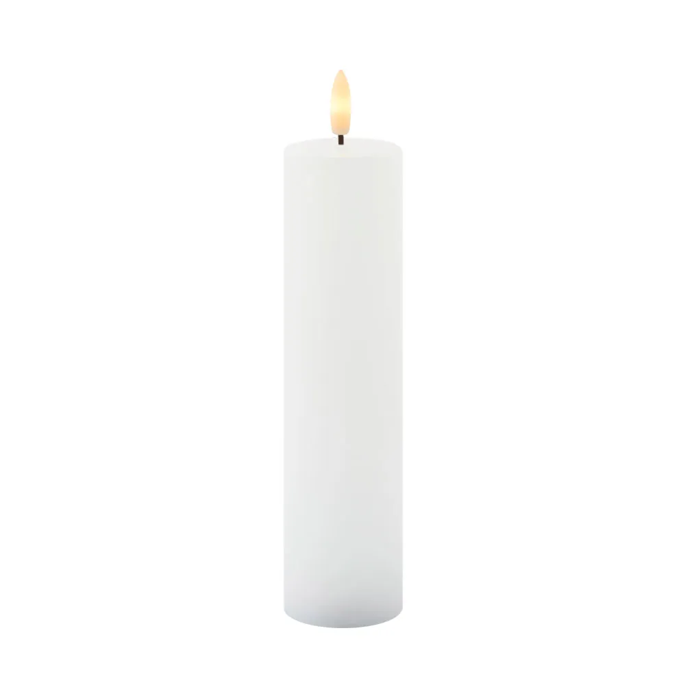 Sille Genopladelig Bloklys Ø5 x 20 cm, Hvid