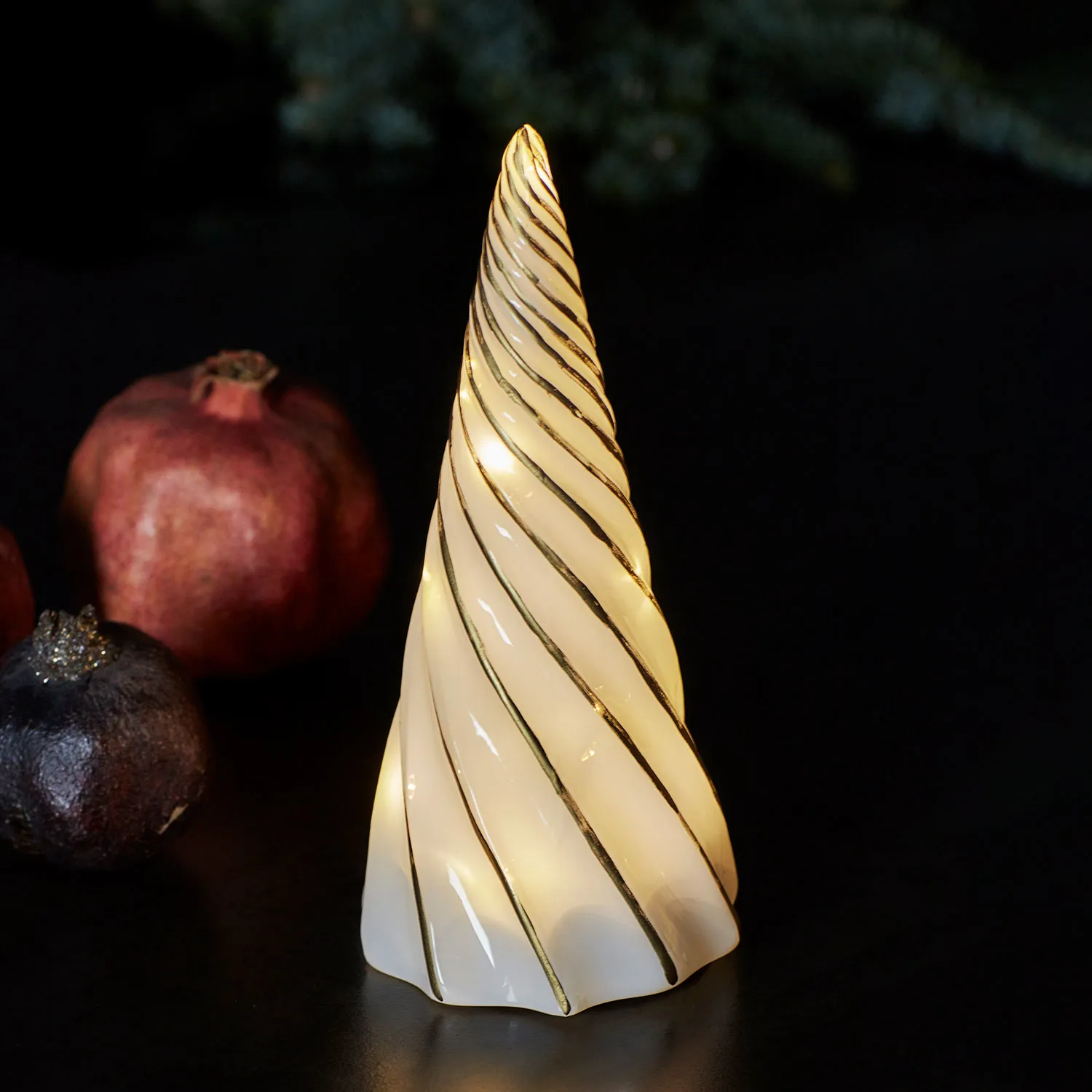 Vilma Tree 19cm, White/Gold