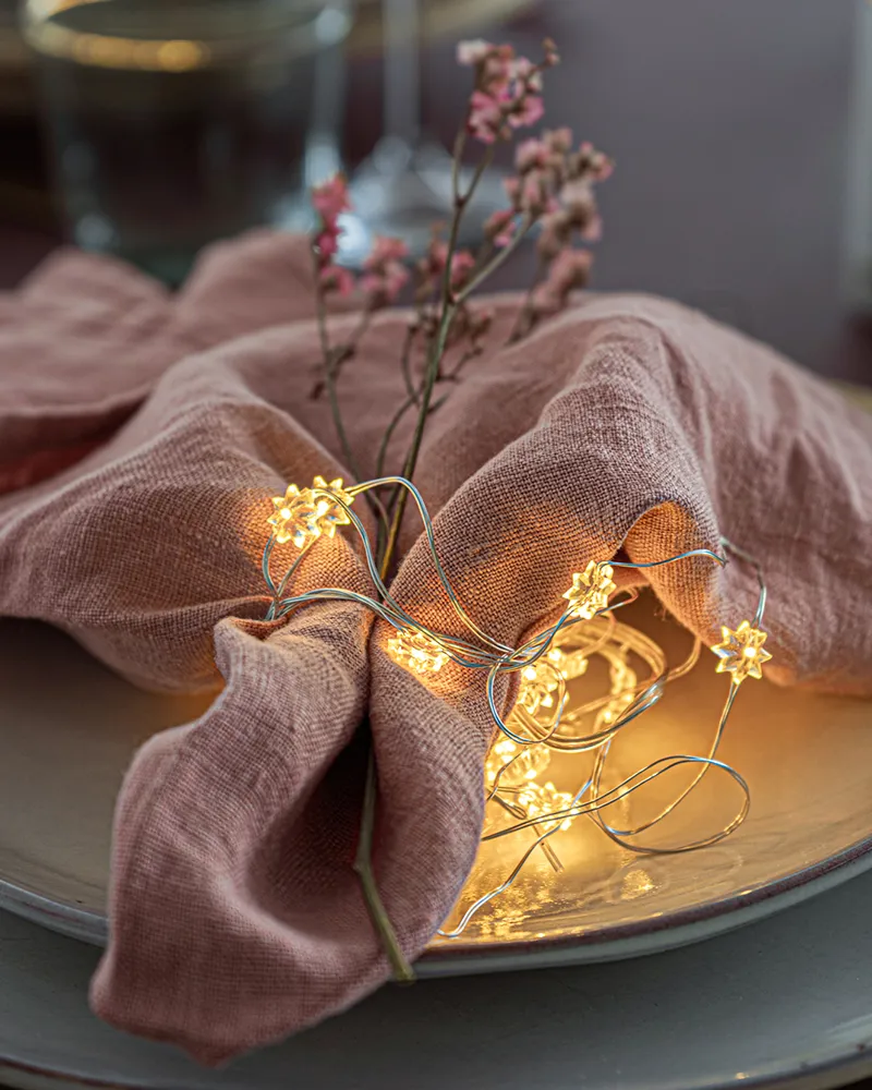 Silke Miniflower 20 LED, 1.9m, Silver