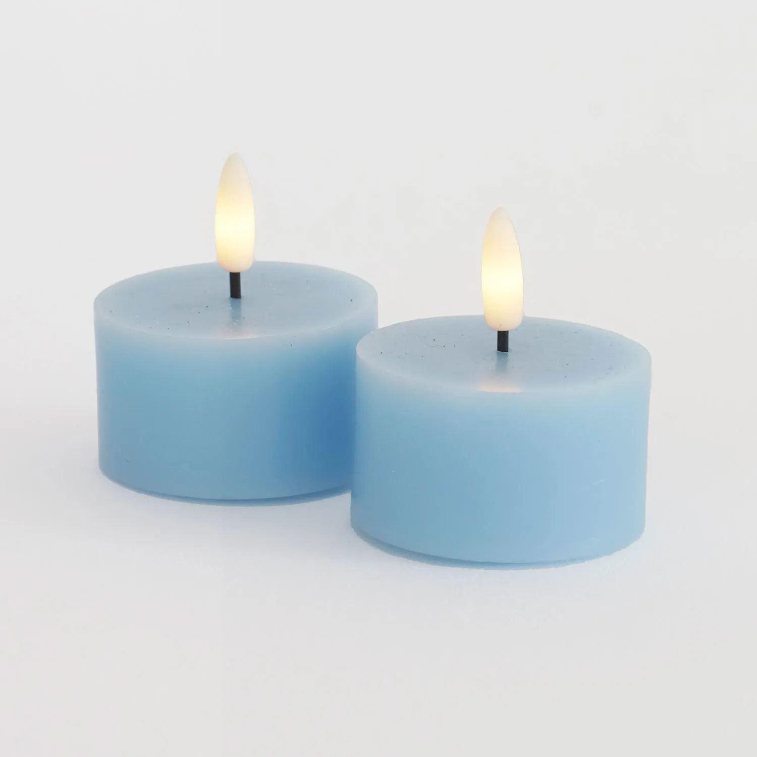 Sille Tealight 2 pcs, Ø6 x 3.4cm, Blue Sky