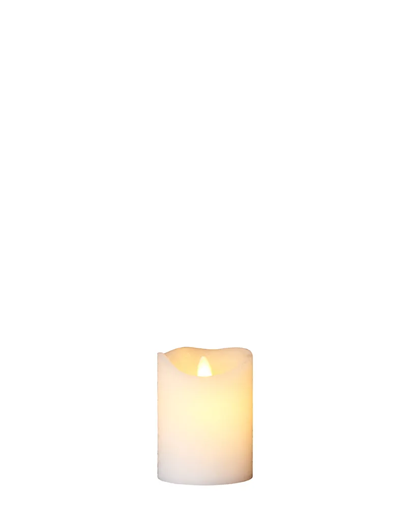 Sara Rechargeable Pillar Candle Ø7.5 x 10cm, White