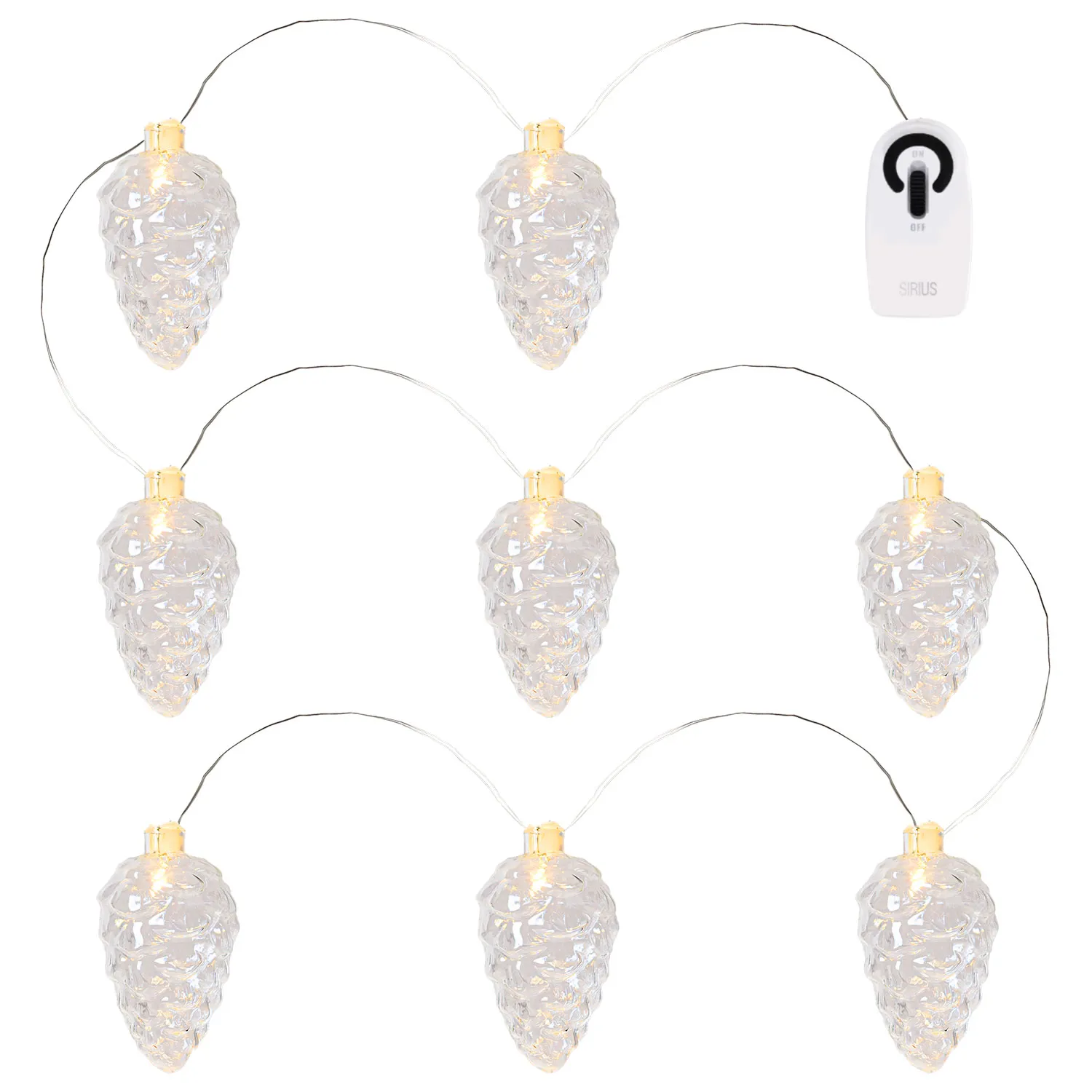 Celina Cone Garland, 8 LED, Clear