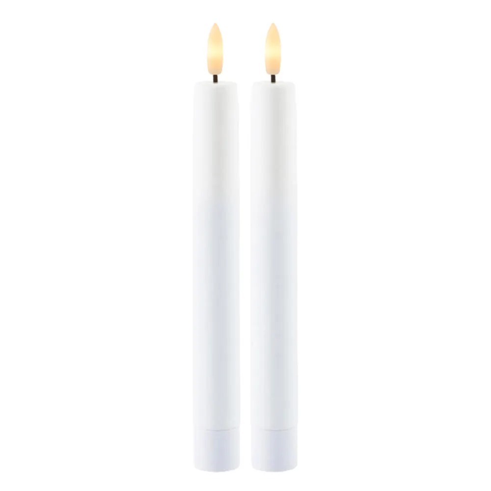 Sille Taper 2 pcs, Ø2 x 20cm, White