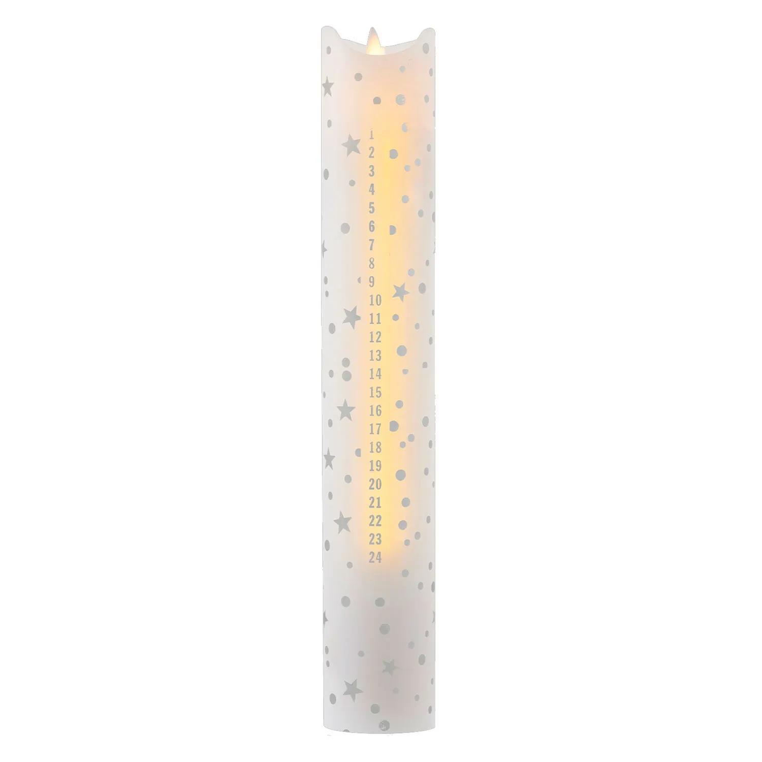 Sara Calendar Candle 30cm, Romantic Silver