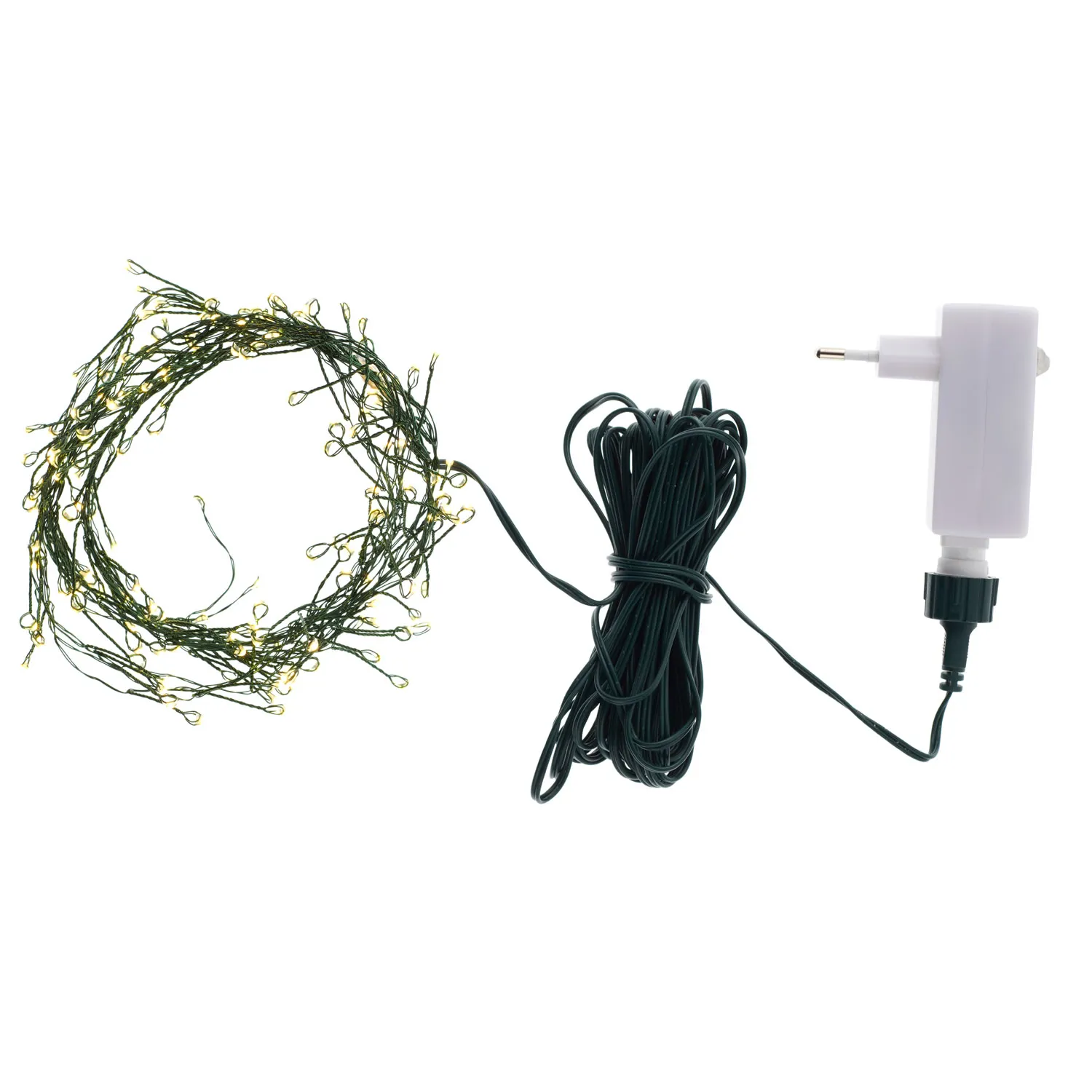 Knirke Cluster 160 LED, 2 m, Grøn