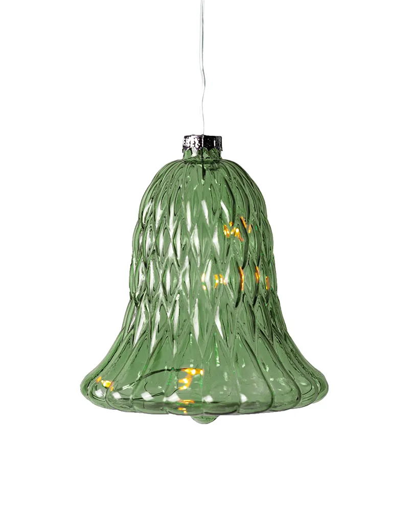 Luna Klokke med 5 LED, H: 10 cm, Grøn