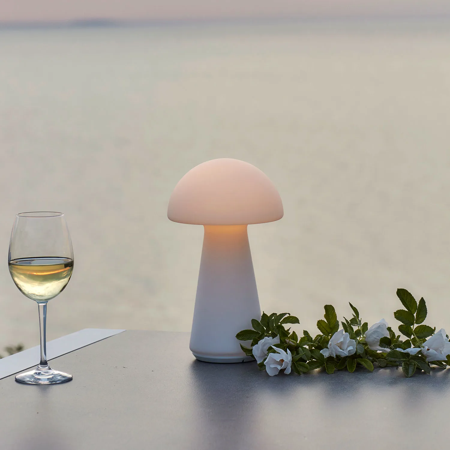 Sam Rechargeable Lamp, Glass, 29cm, Matte White