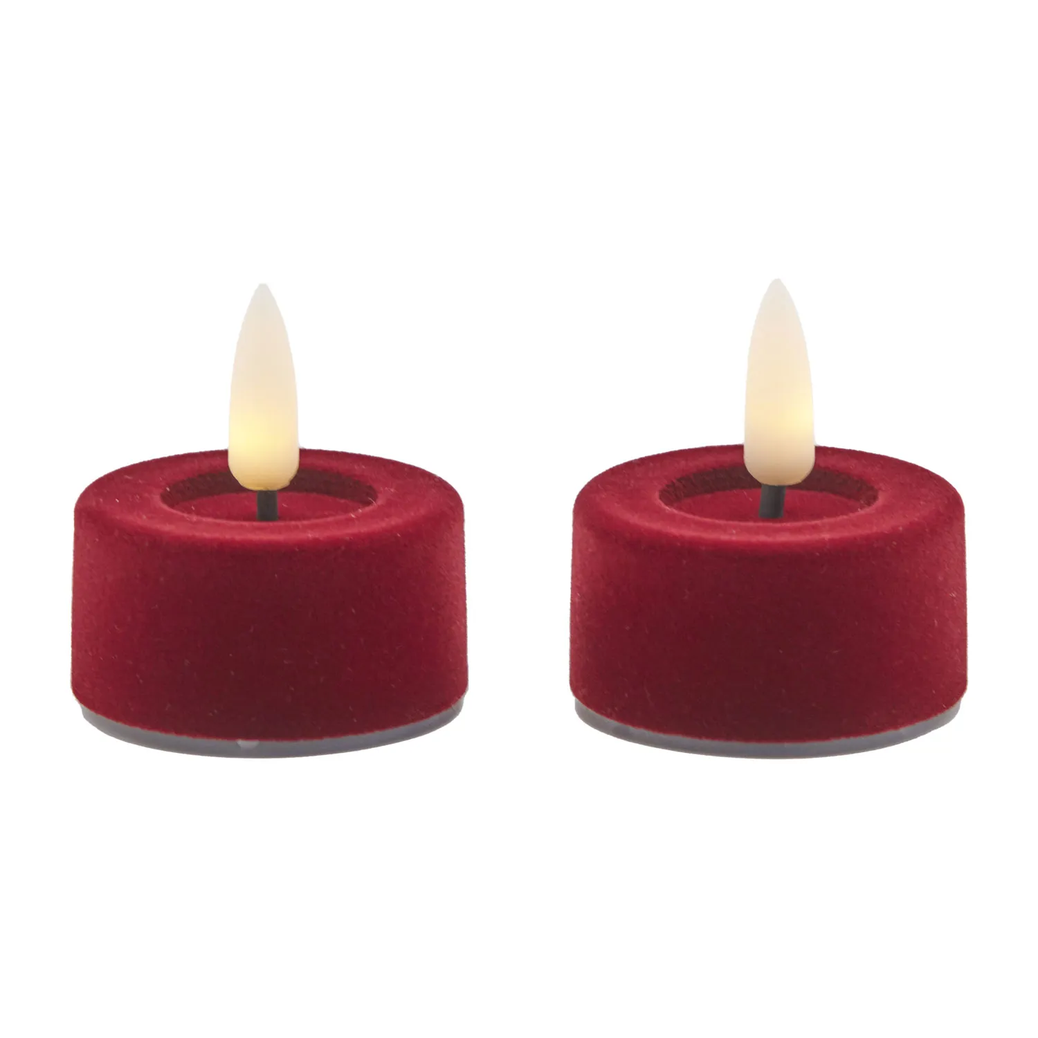 Sille Velour Fyrfadslys 2-pak - Ø4,5 x 2,2 cm, Kirsebær