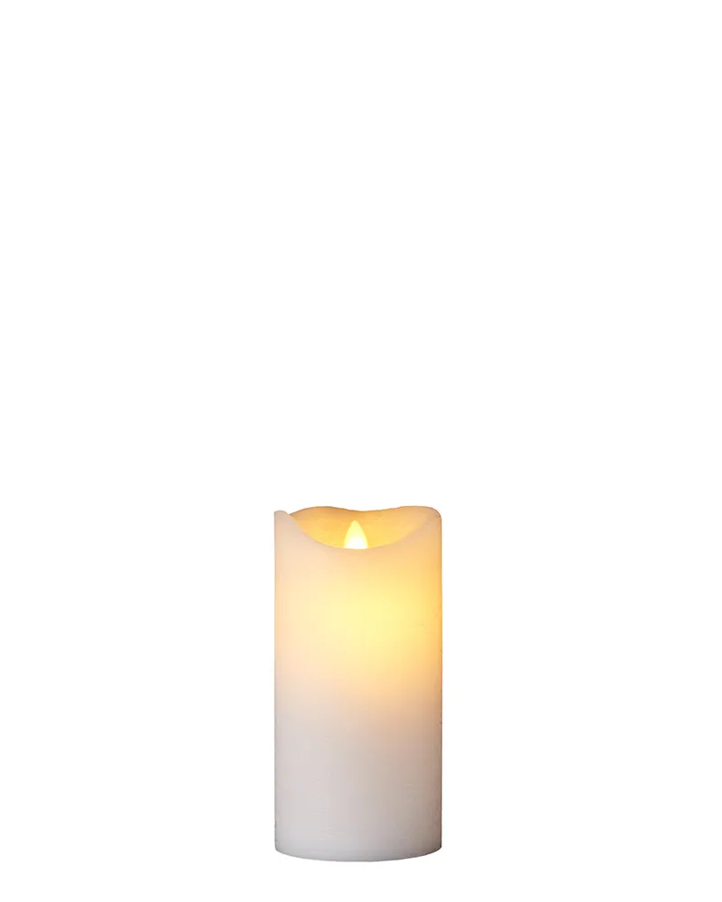Sara Rechargeable Pillar Candle Ø7.5 x 15cm, White