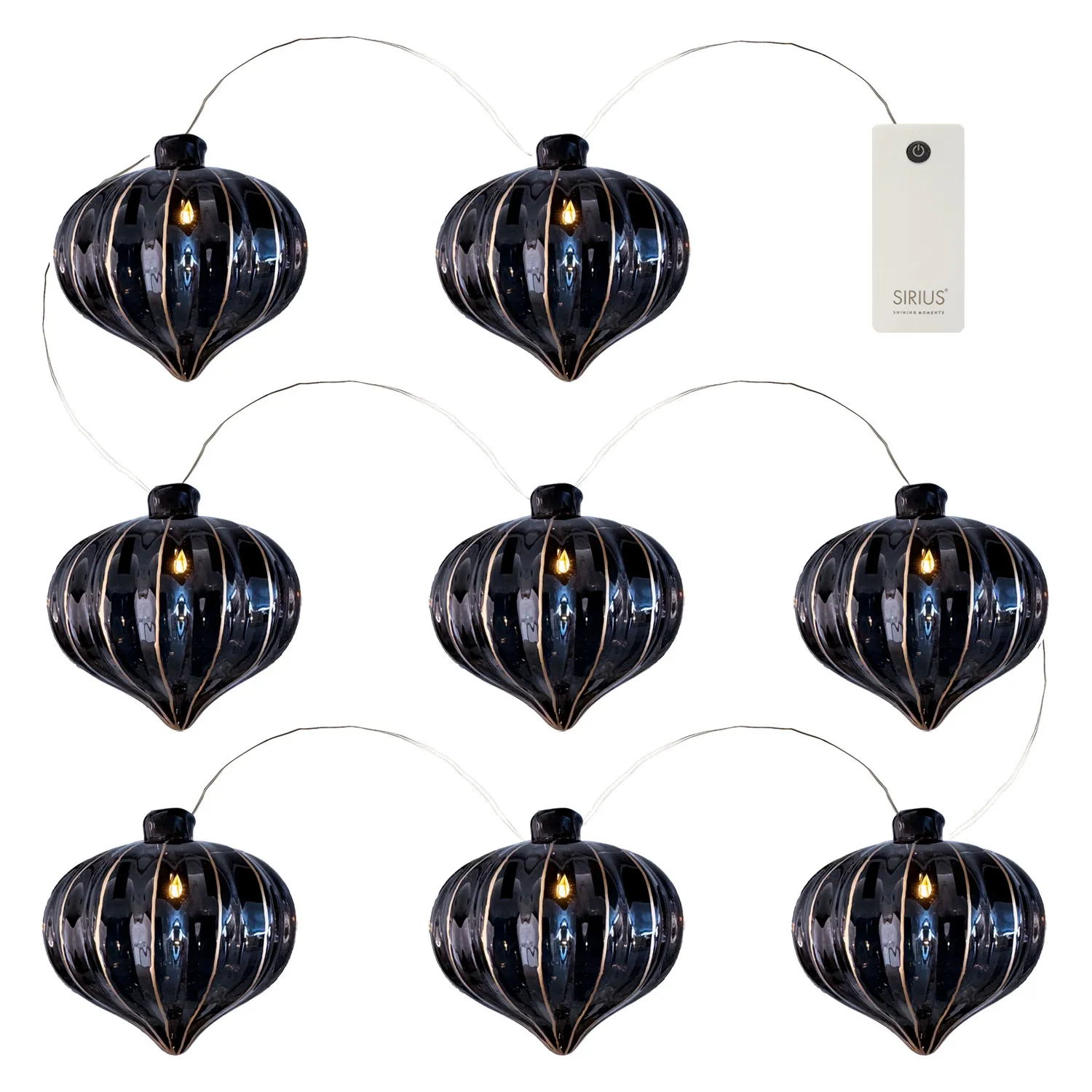 Vilma Guirlande - 8 LED, Sort/Guld