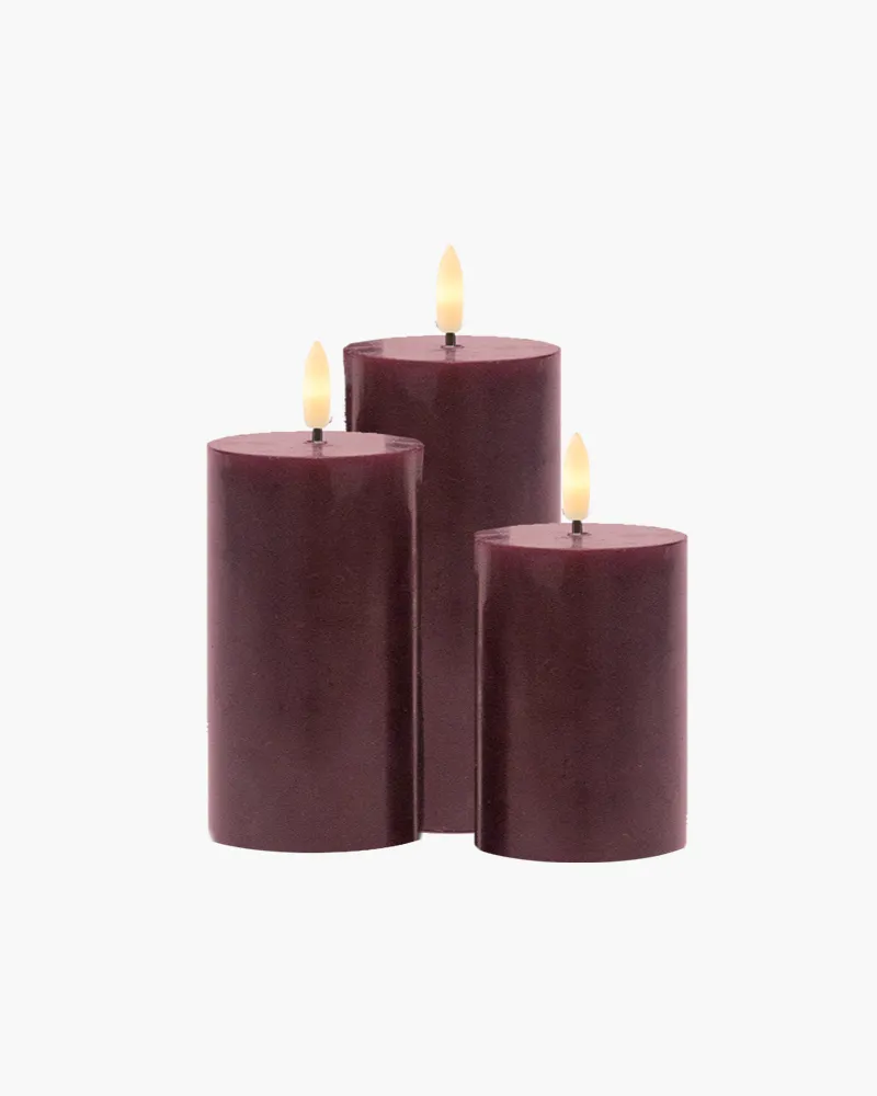 Sille Rechargeable 3 pcs set Ø7,5 x 10/12,5/15cm, Bordeaux