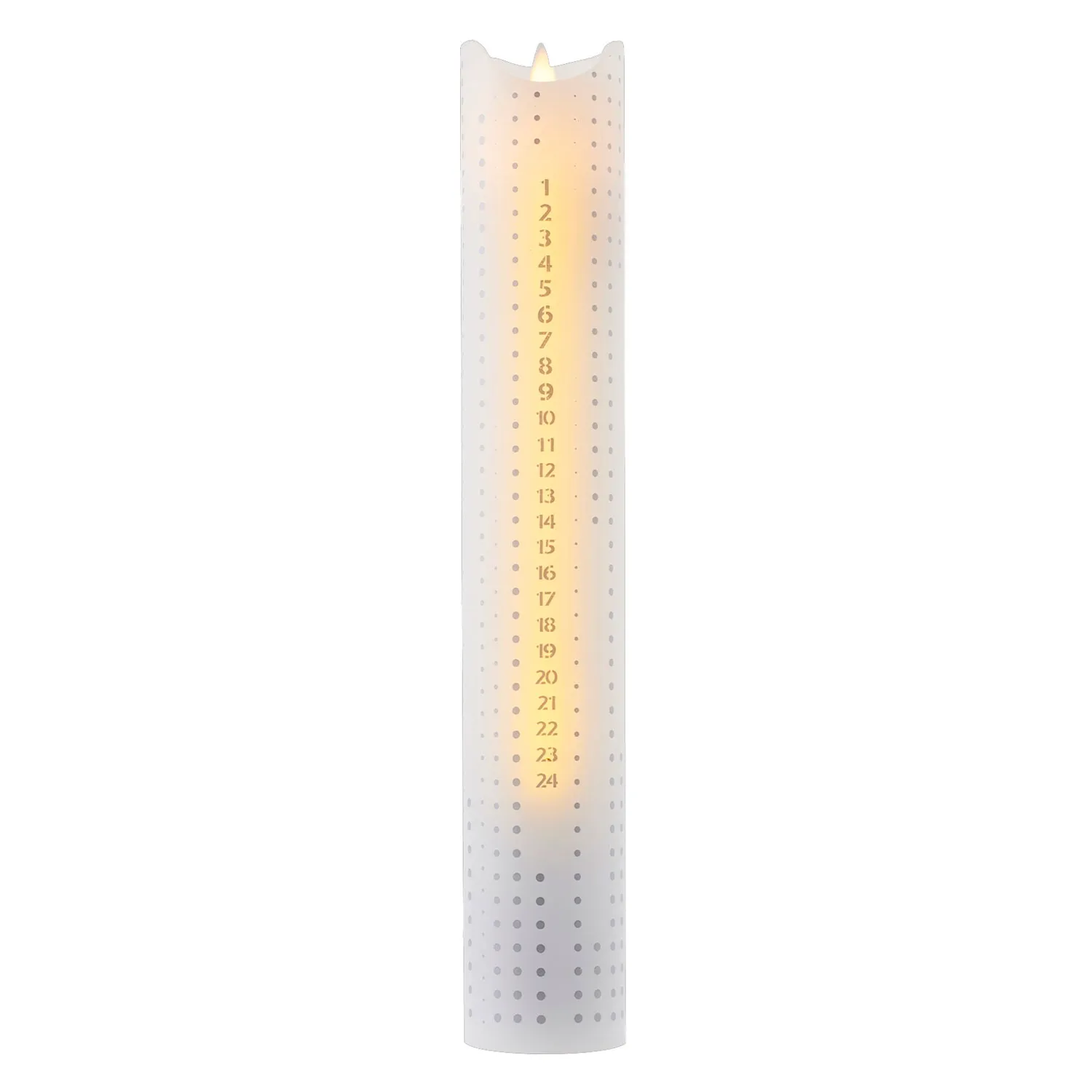 Sara Calendar Candle 30cm, Silver Dots