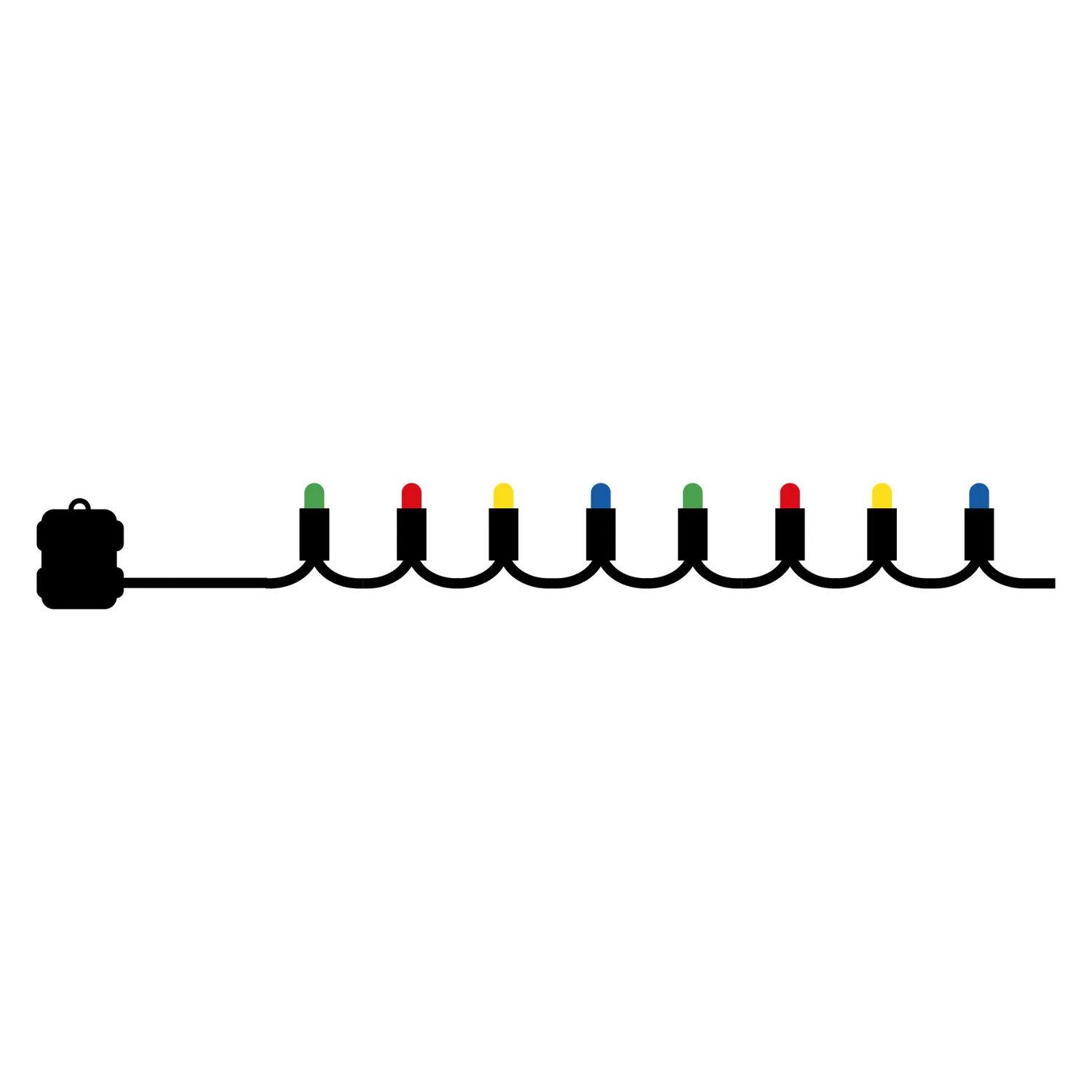 Easy-Line Batterikæde 80 LED, 7,9m, Multi Farvet
