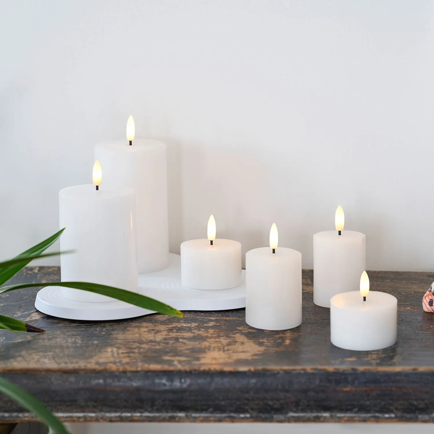 Sille Rechargeable Pillar Candle, Ø7.5 x 12.5cm, White