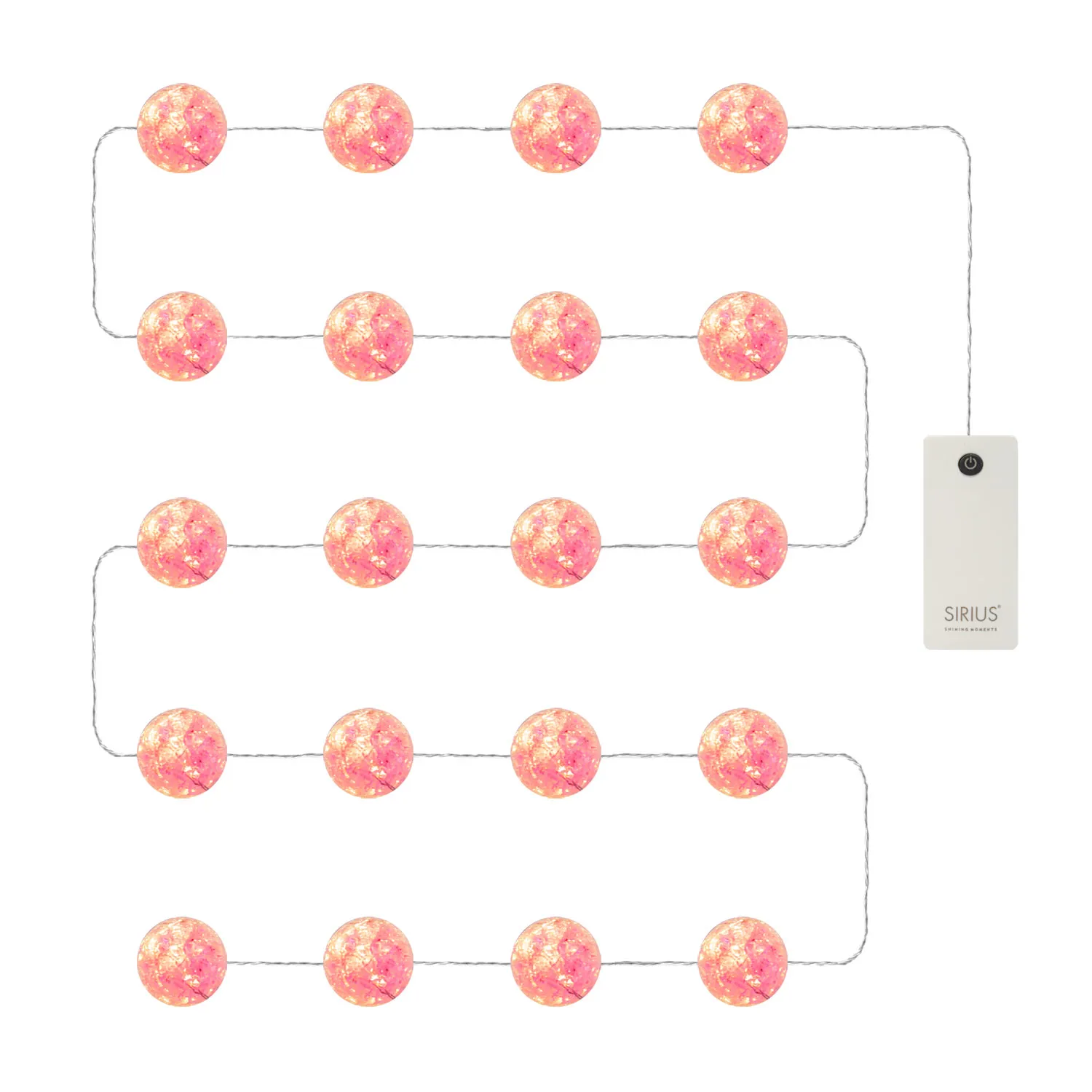 Maja Ball string lights 2m, 20 LED, Pink