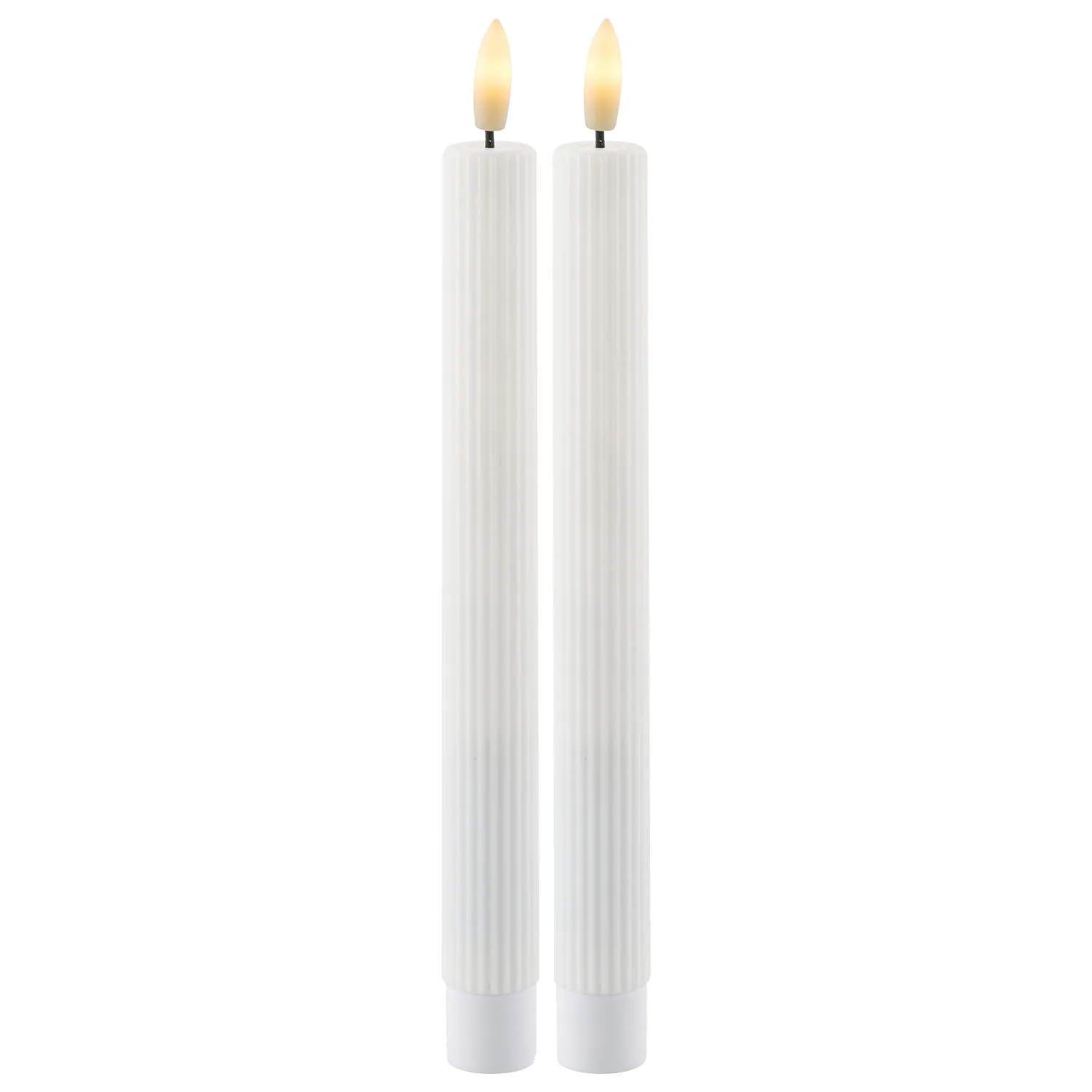 Smilla Genopladelig Kronelys Ø2x25 cm, 2-pak, Hvid