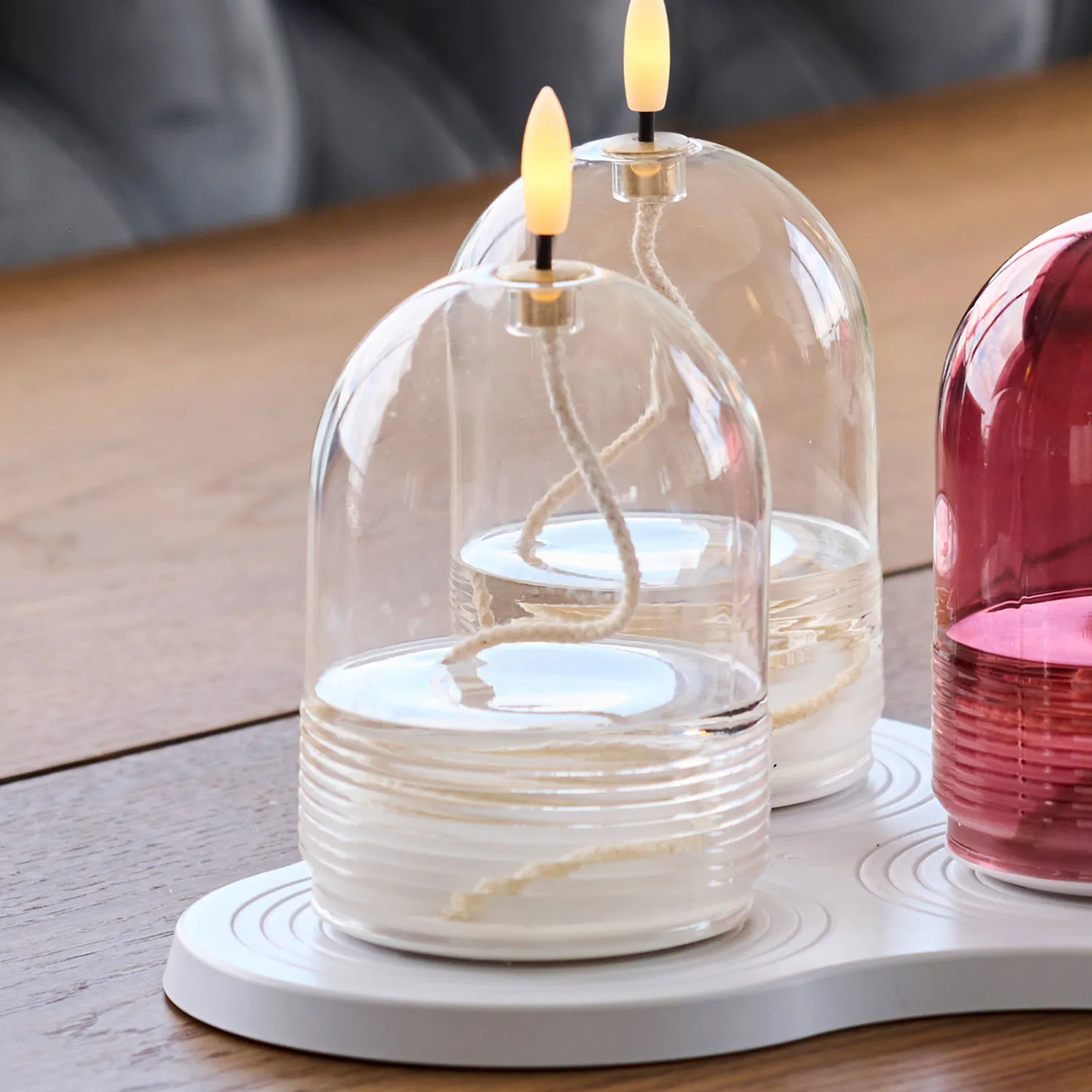 Dea Rechargeable Oil Lamp Ø8 x 11cm, Clear