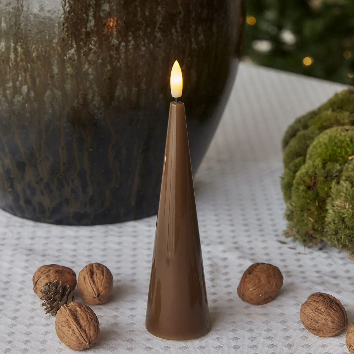 Sille Lacquer Cone - Ø4.8 x 17cm, Toffee