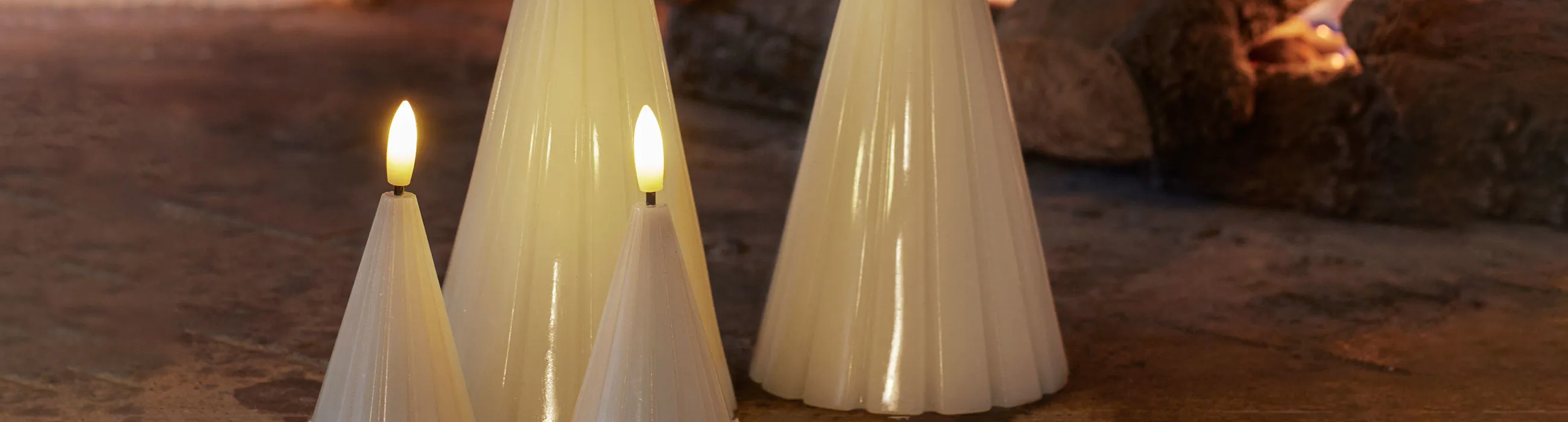 Sirius Cone Candles, battery-operated