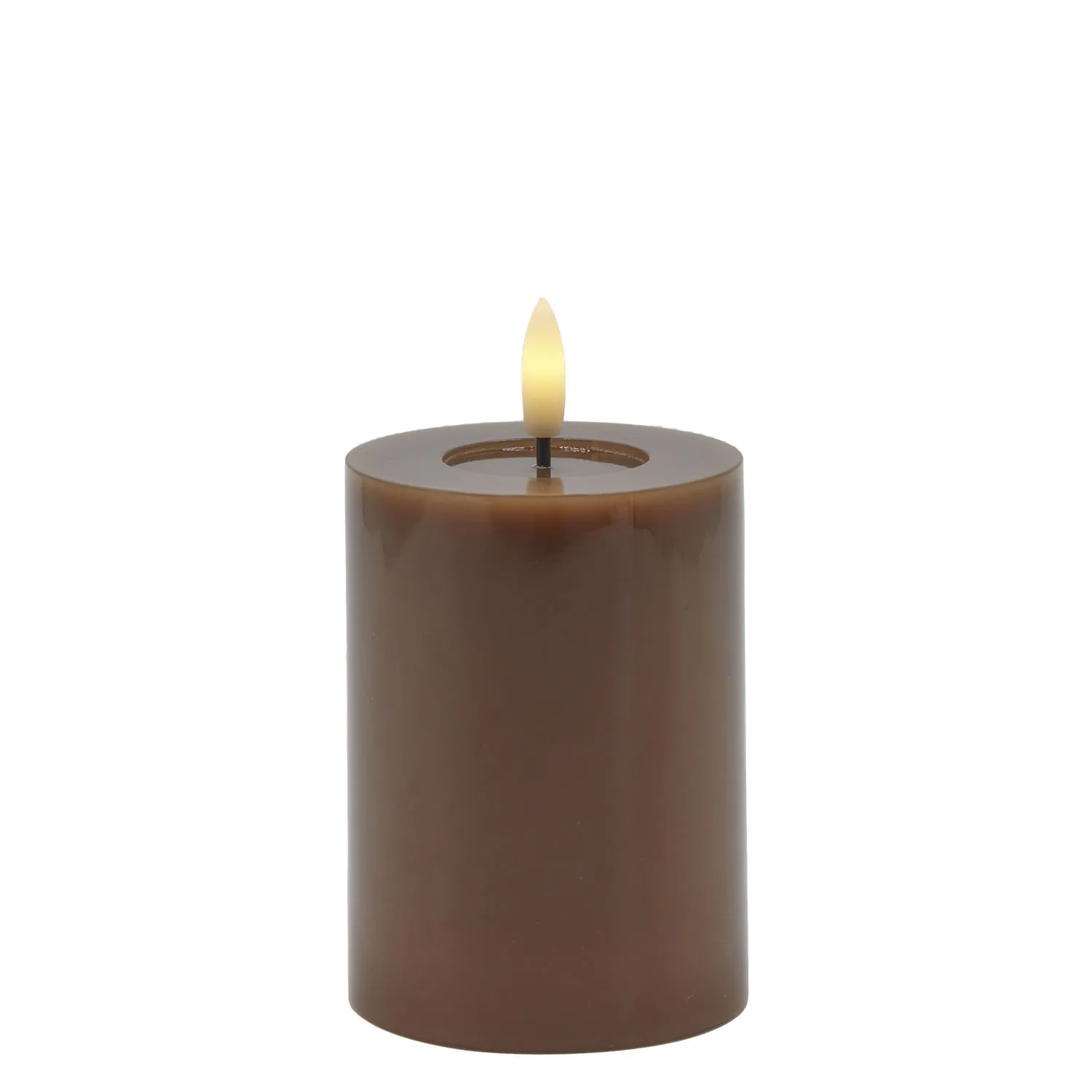 Sille Lacquer Pillar - Ø7.5 x 10cm, Toffee