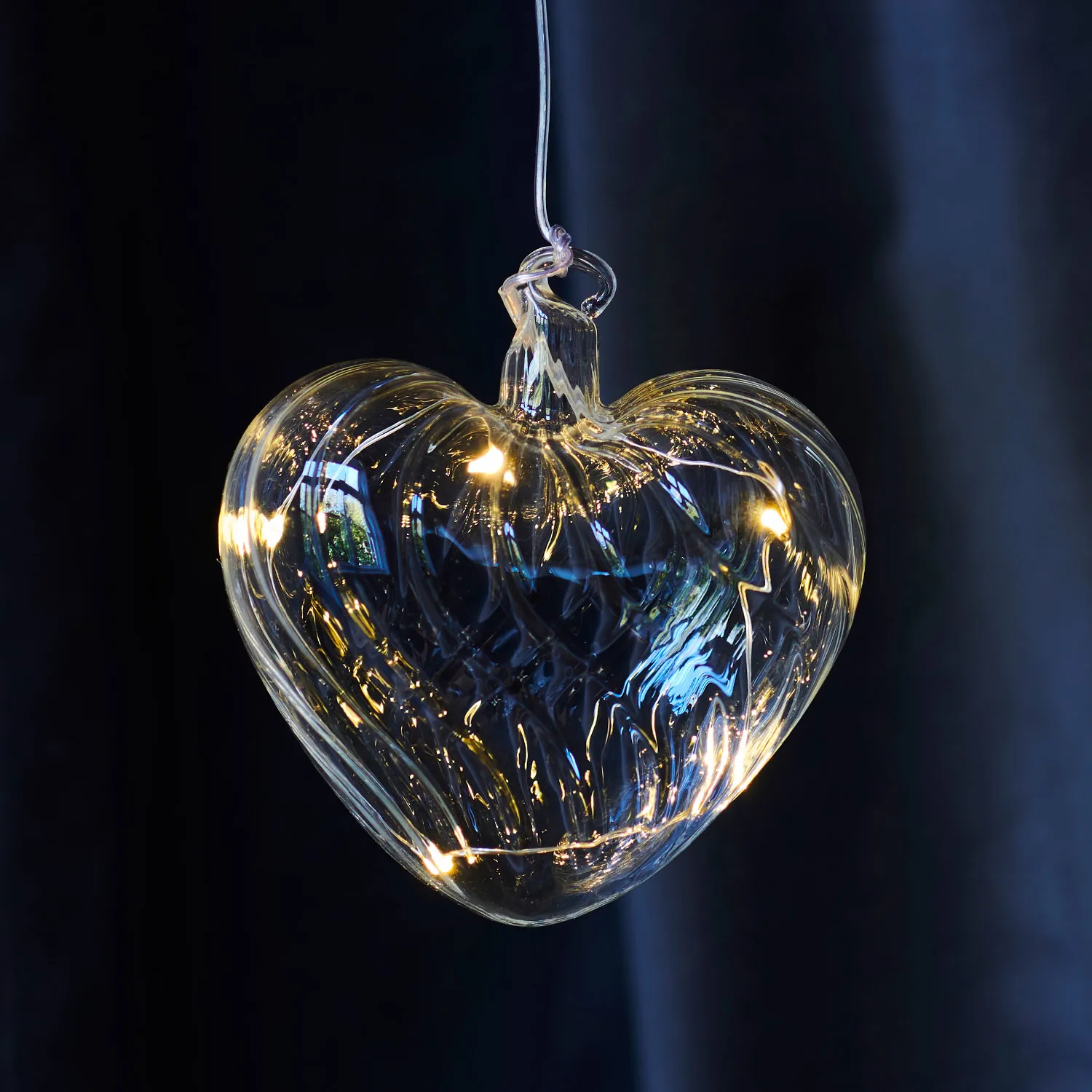 Wave Heart, Ø8 cm, Clear