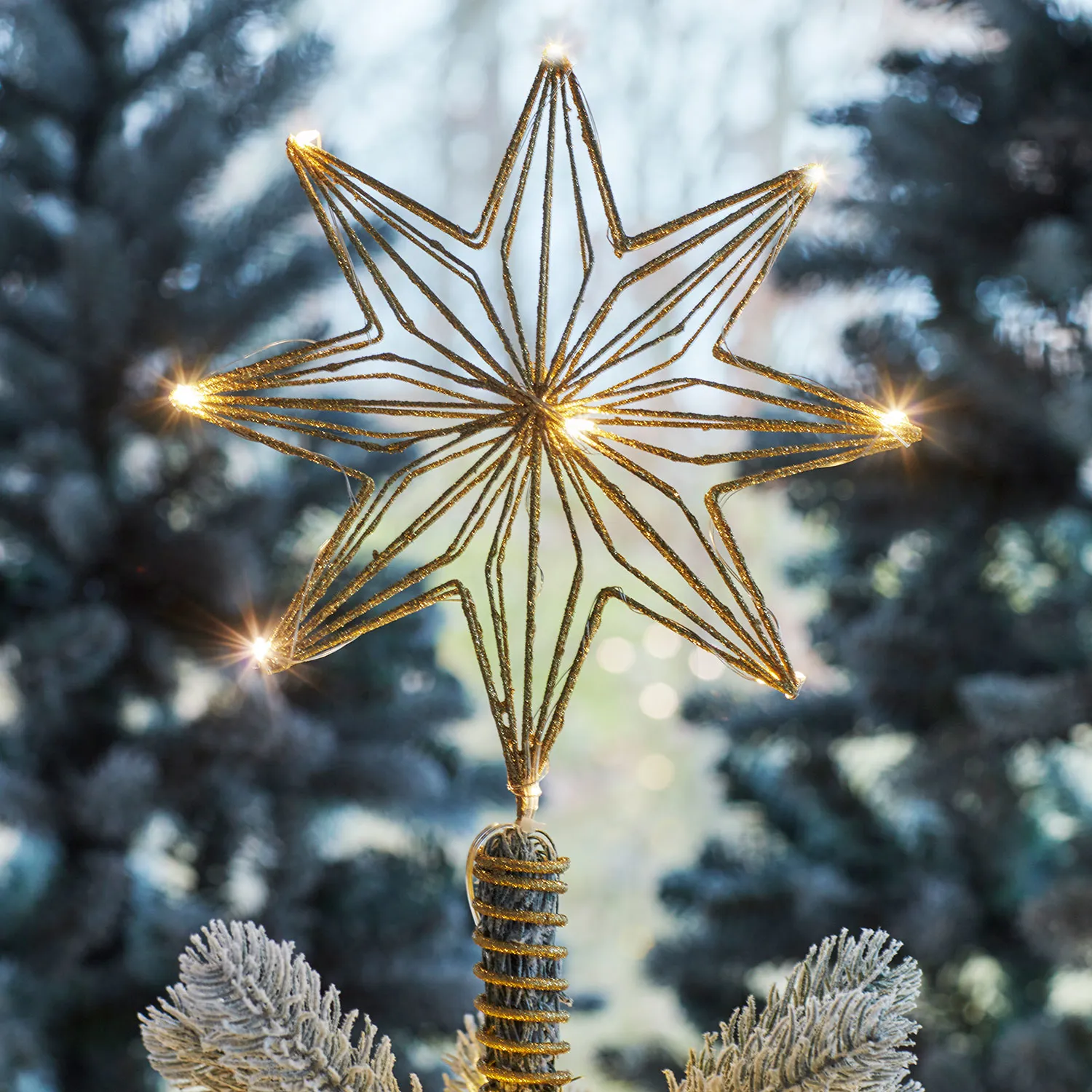 Chloe Christmas Tree Topper Star 23cm, Gold