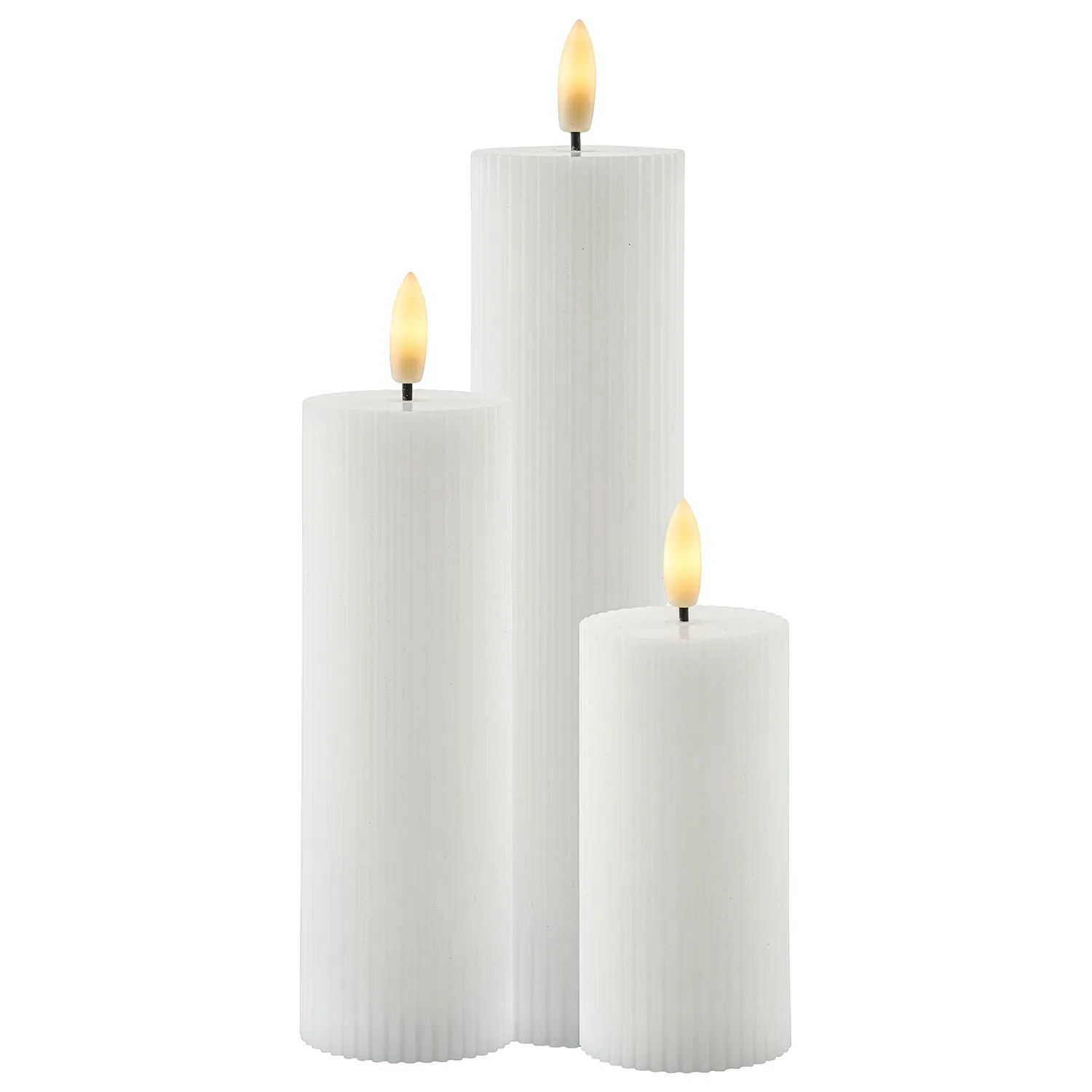 Smilla Rechargebale Pillar Ø5cm, 3 pcs, White