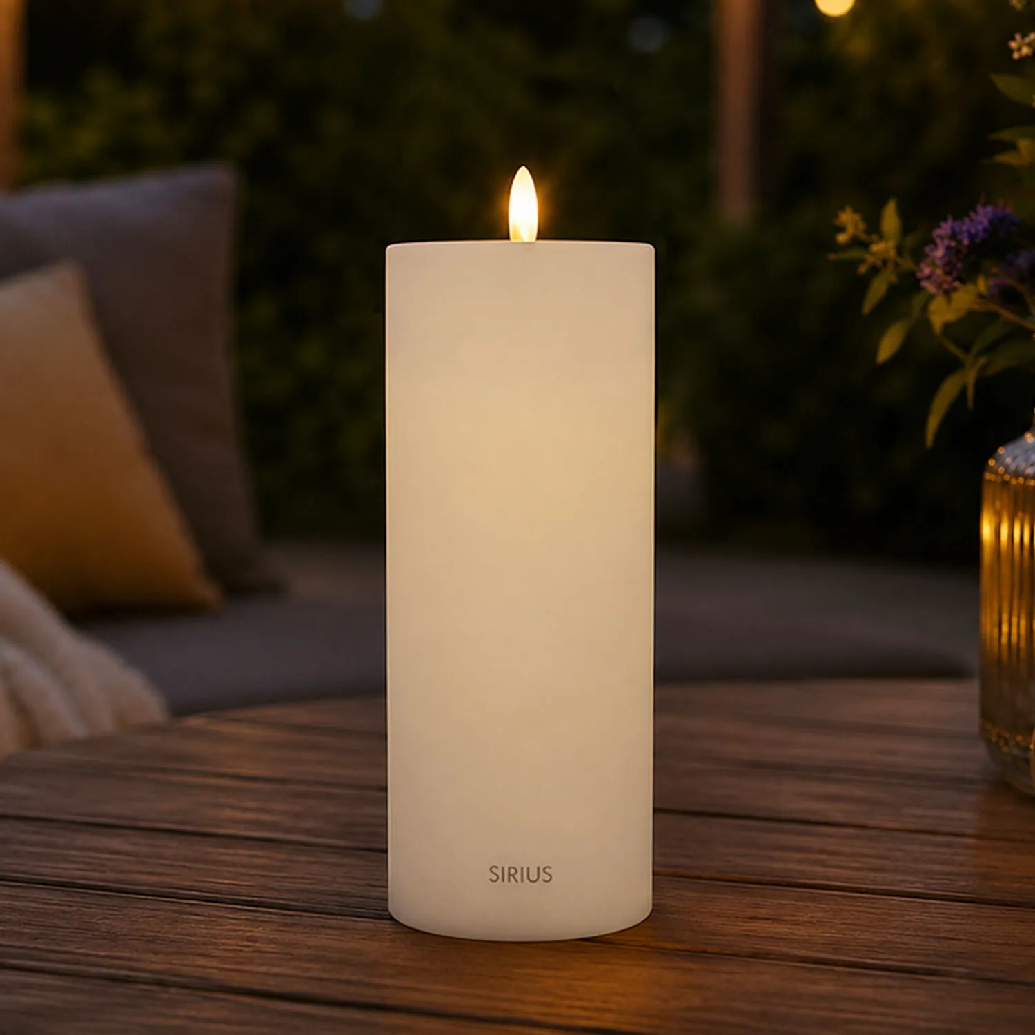 Sille Solar Ø7.5 x 20cm, White