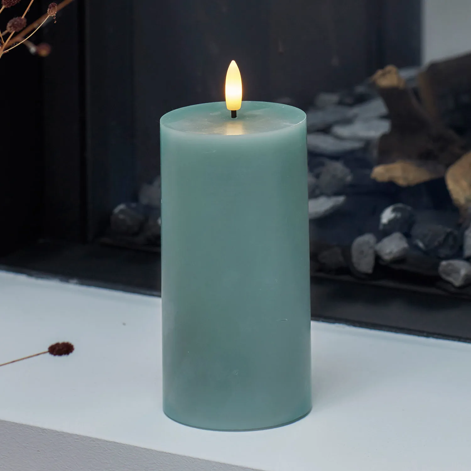 Sille Pillar Ø7.5 x 15cm, Sandy Green