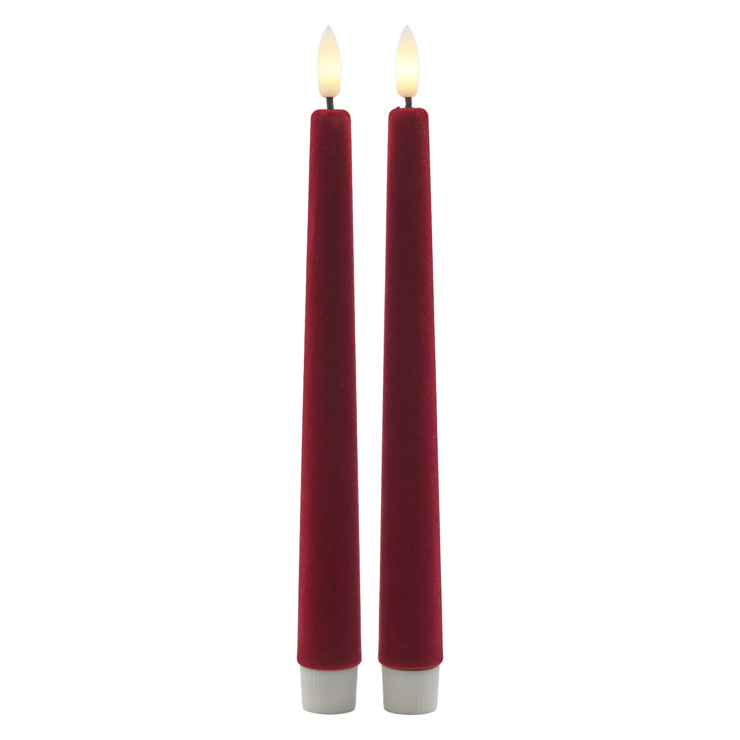 Sille Velvet Taper 2 pcs - Ø2 x 25cm, Cherry