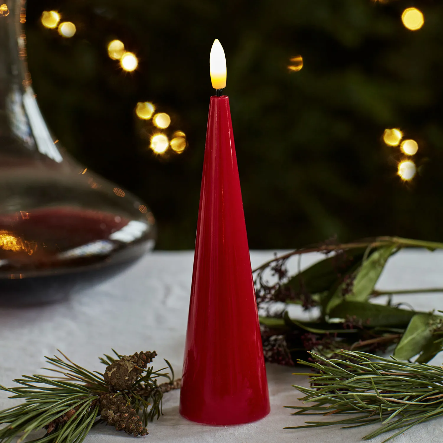 Sille Lacquer Cone - Ø4.8 x 17cm, Red