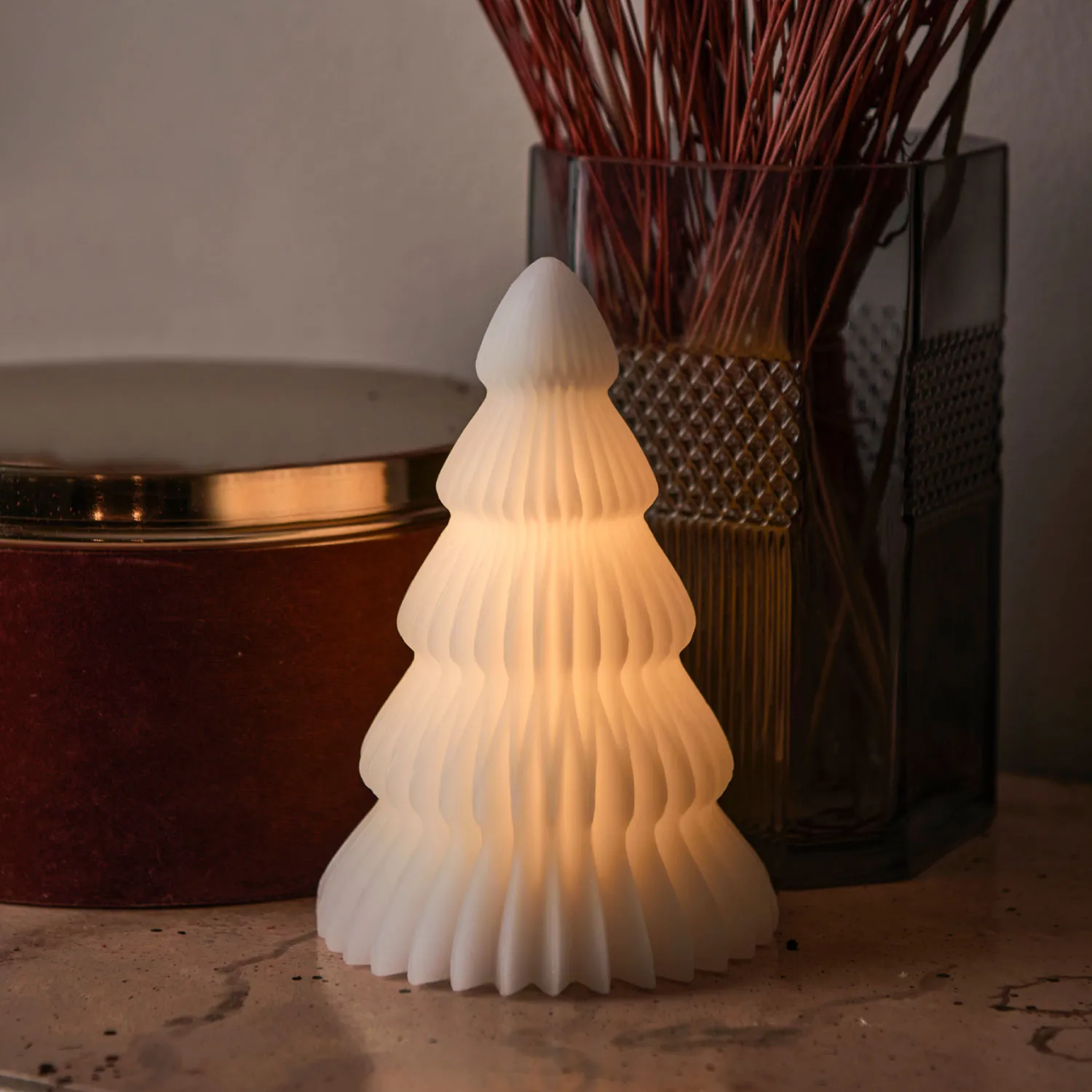 Claire Christmas Tree, 16cm, White