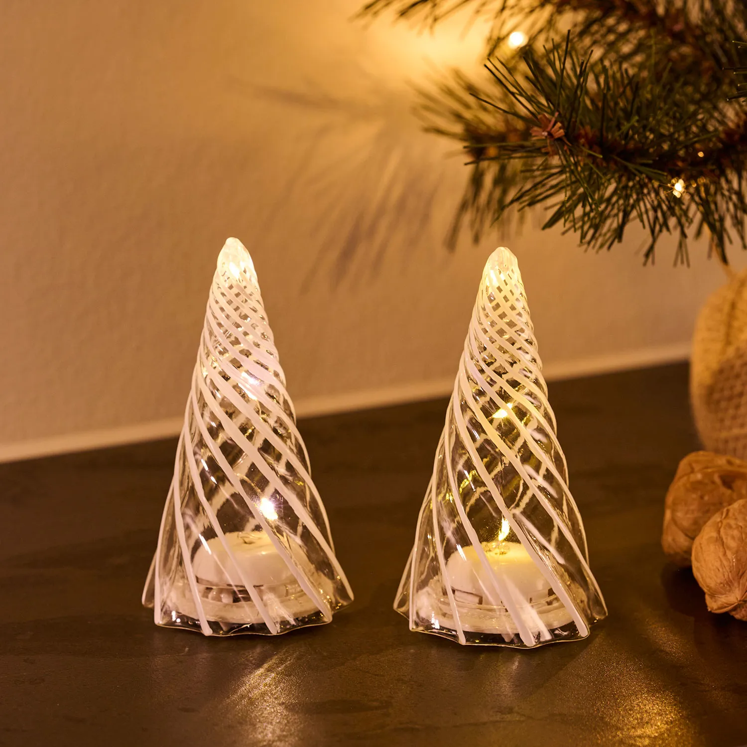 Vilma Tree 2 pcs - 11cm, Clear/White