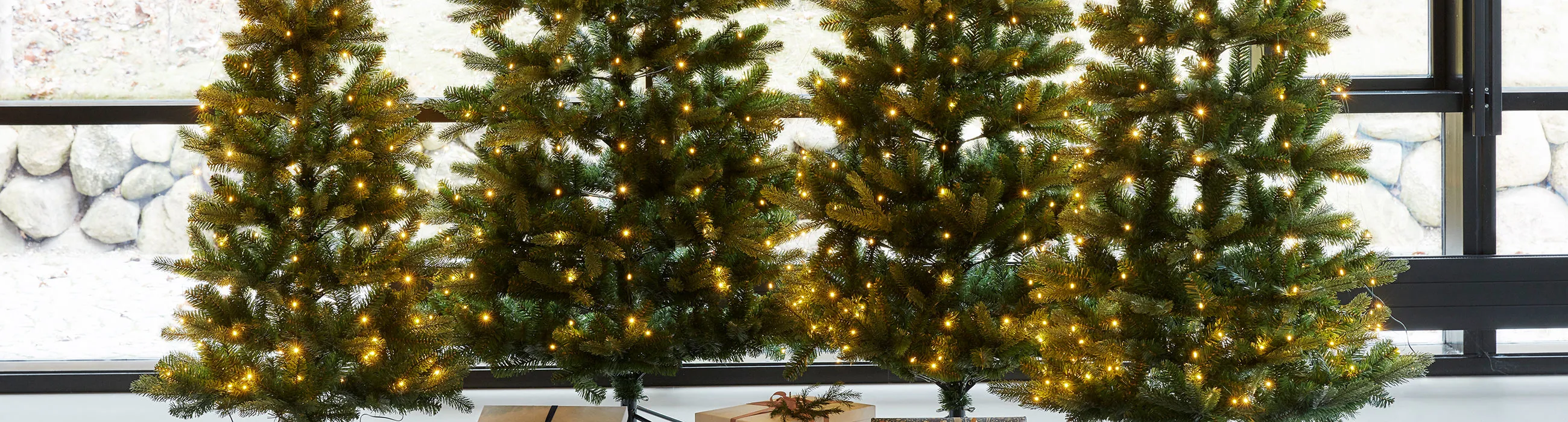 Christmas Trees with built-in LED lights