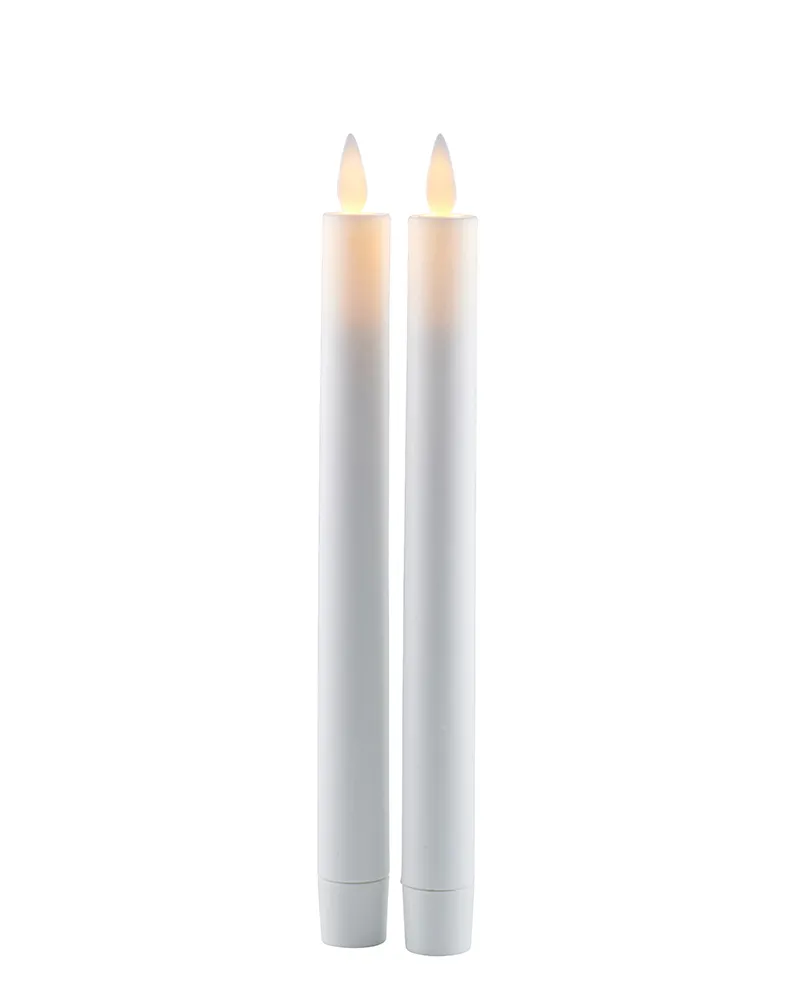 Sara Rechargeable Taper Candles 2 pcs Ø2 x 25cm, White