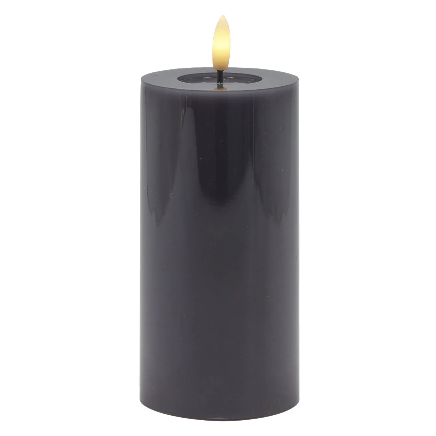 Sille Lacquer Pillar - Ø7.5 x 15cm, Stone Gray